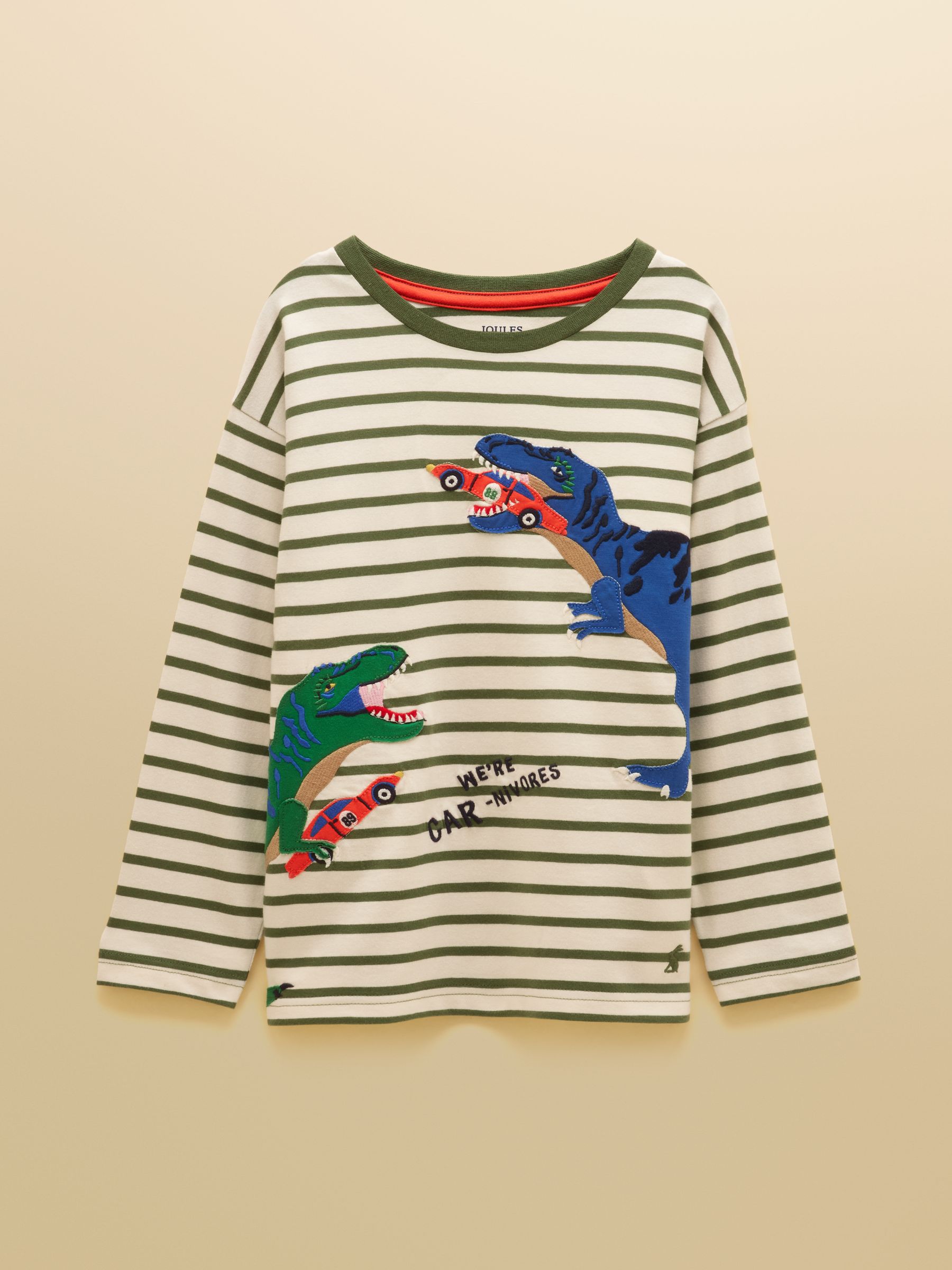 Boys' Finlay Green Dino Long Sleeve Applique Graphic T-Shirt - Image 1 of 5