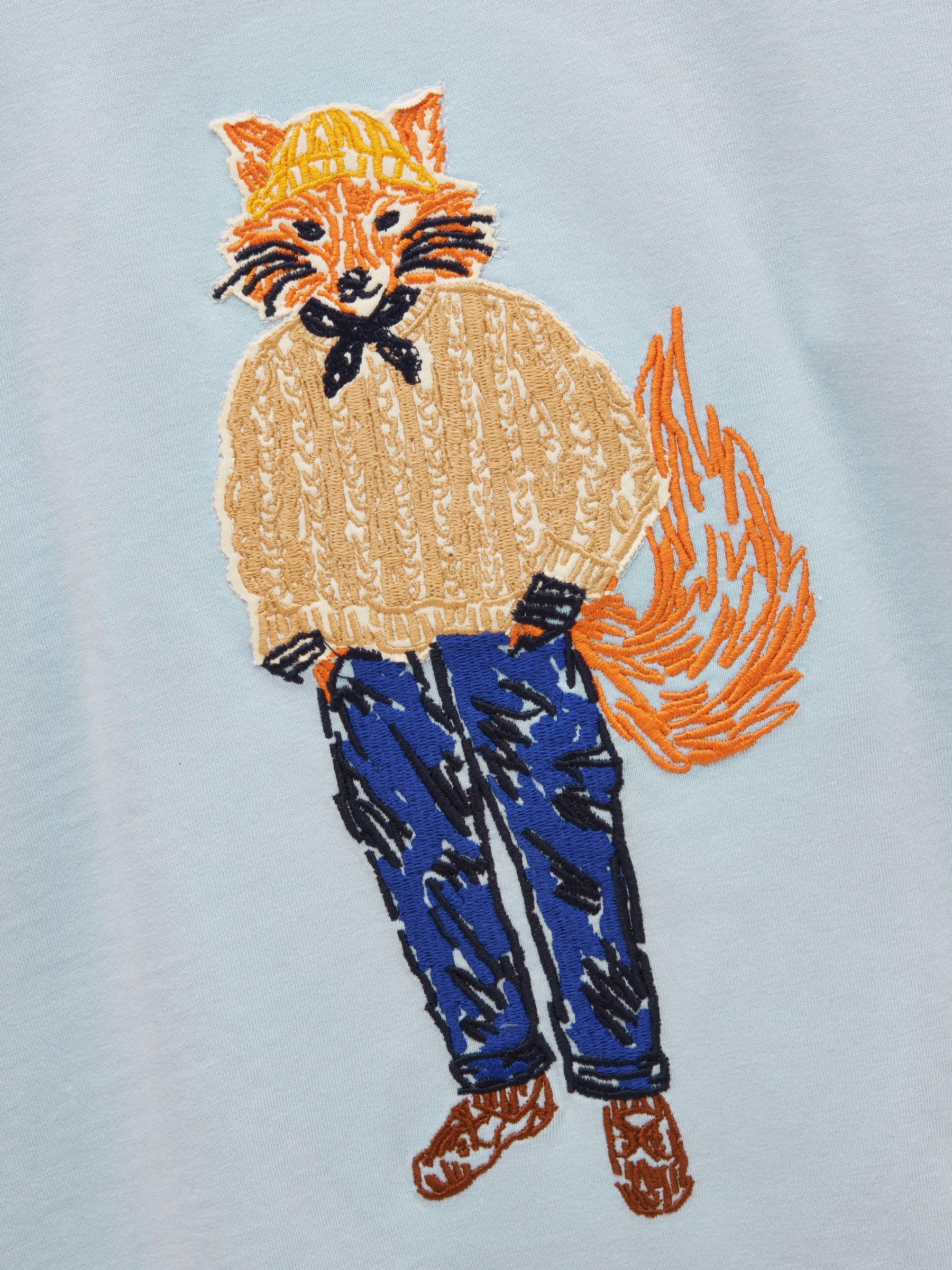 Boys' Finlay Blue Jonty Long Sleeve Applique Graphic T-Shirt - Image 4 of 5