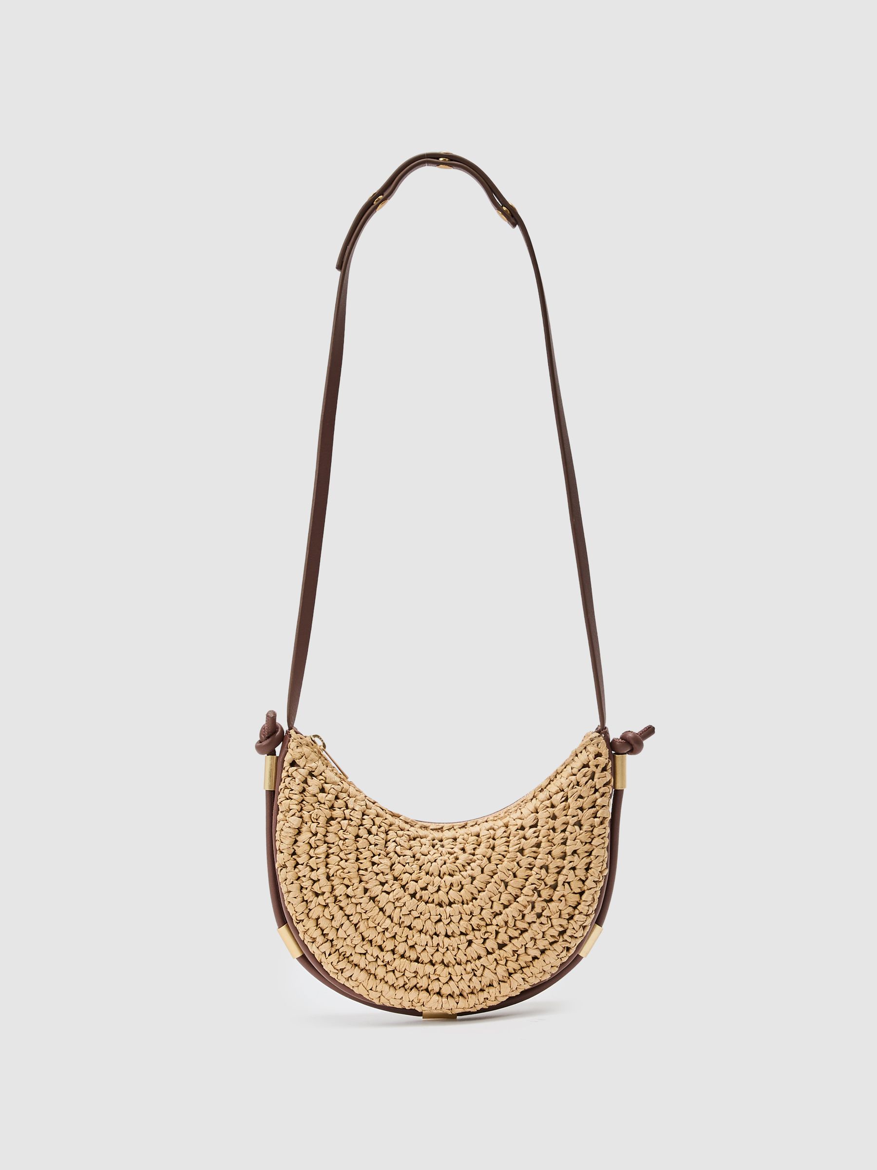 Girls Raffia-Effect Shoulder Bag in Natural - Image 1 of 6
