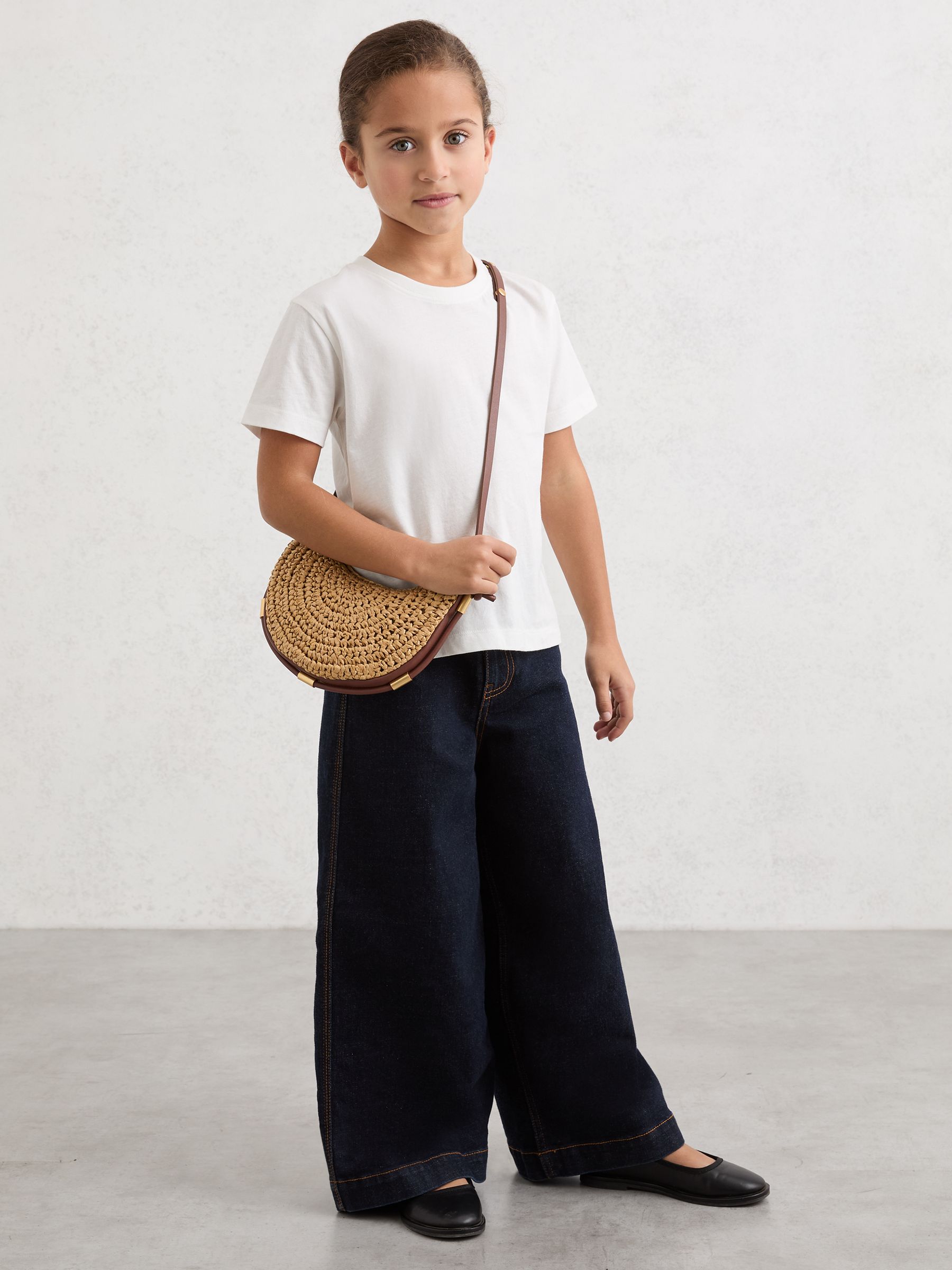 Girls Raffia-Effect Shoulder Bag in Natural - Image 2 of 6