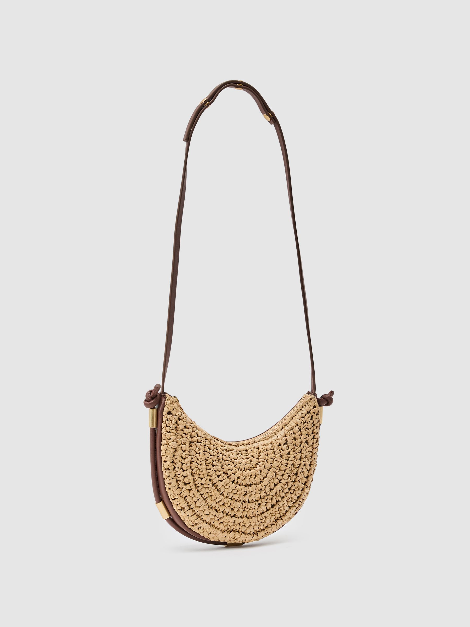 Girls Raffia-Effect Shoulder Bag in Natural - Image 3 of 6
