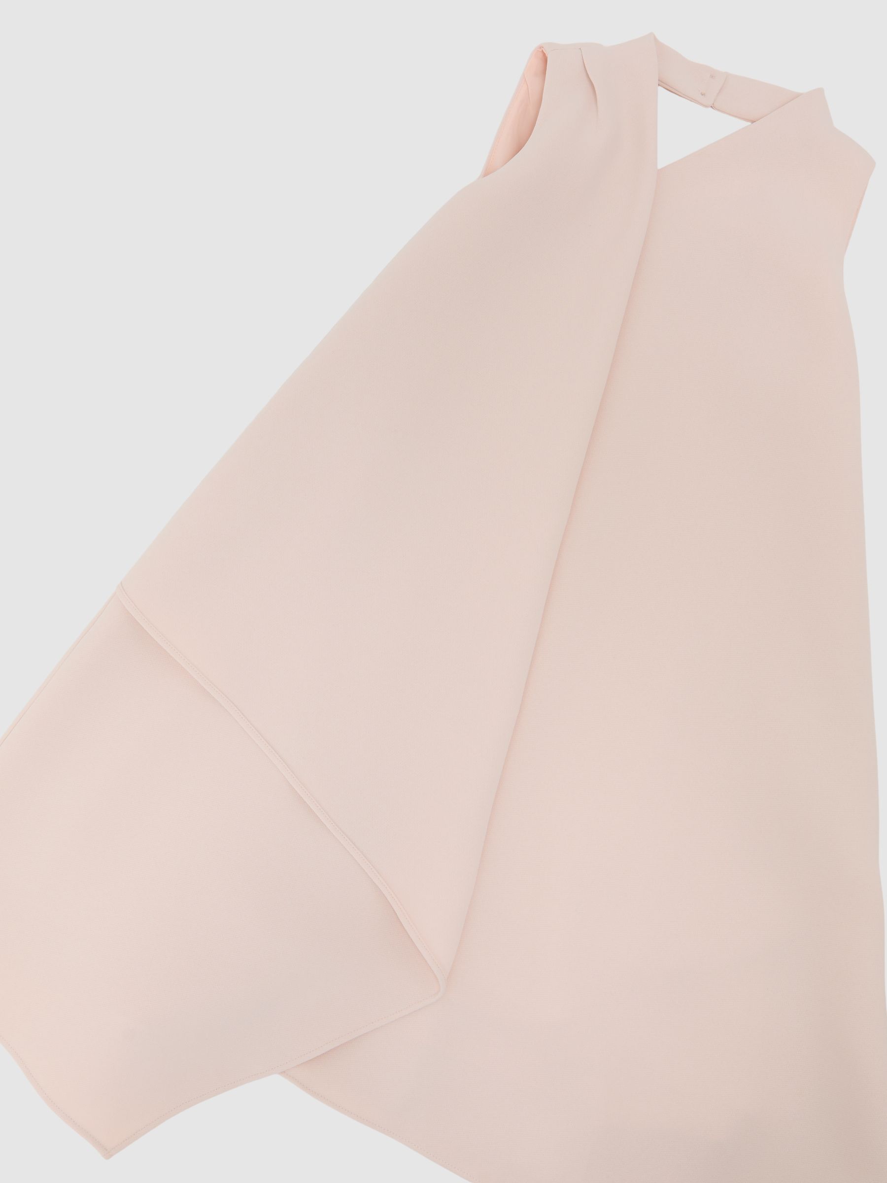 Draped Sleeveless Shift Dress in Pink - Image 3 of 4