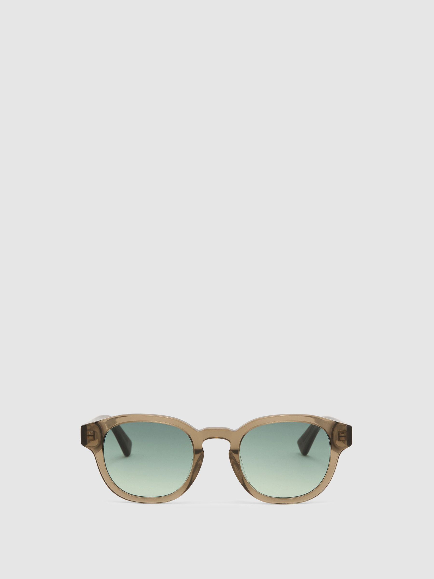 MessyWeekend Round-Frame Sunglasses in Green - Image 2 of 5