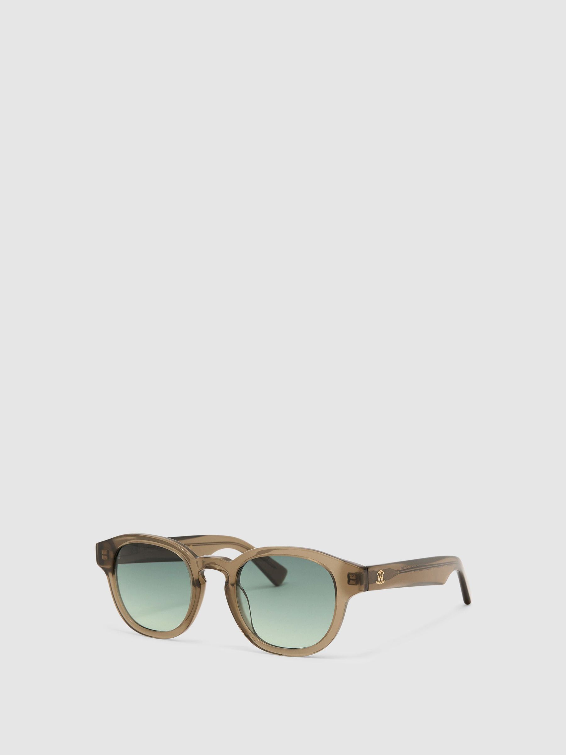MessyWeekend Round-Frame Sunglasses in Green - Image 3 of 5