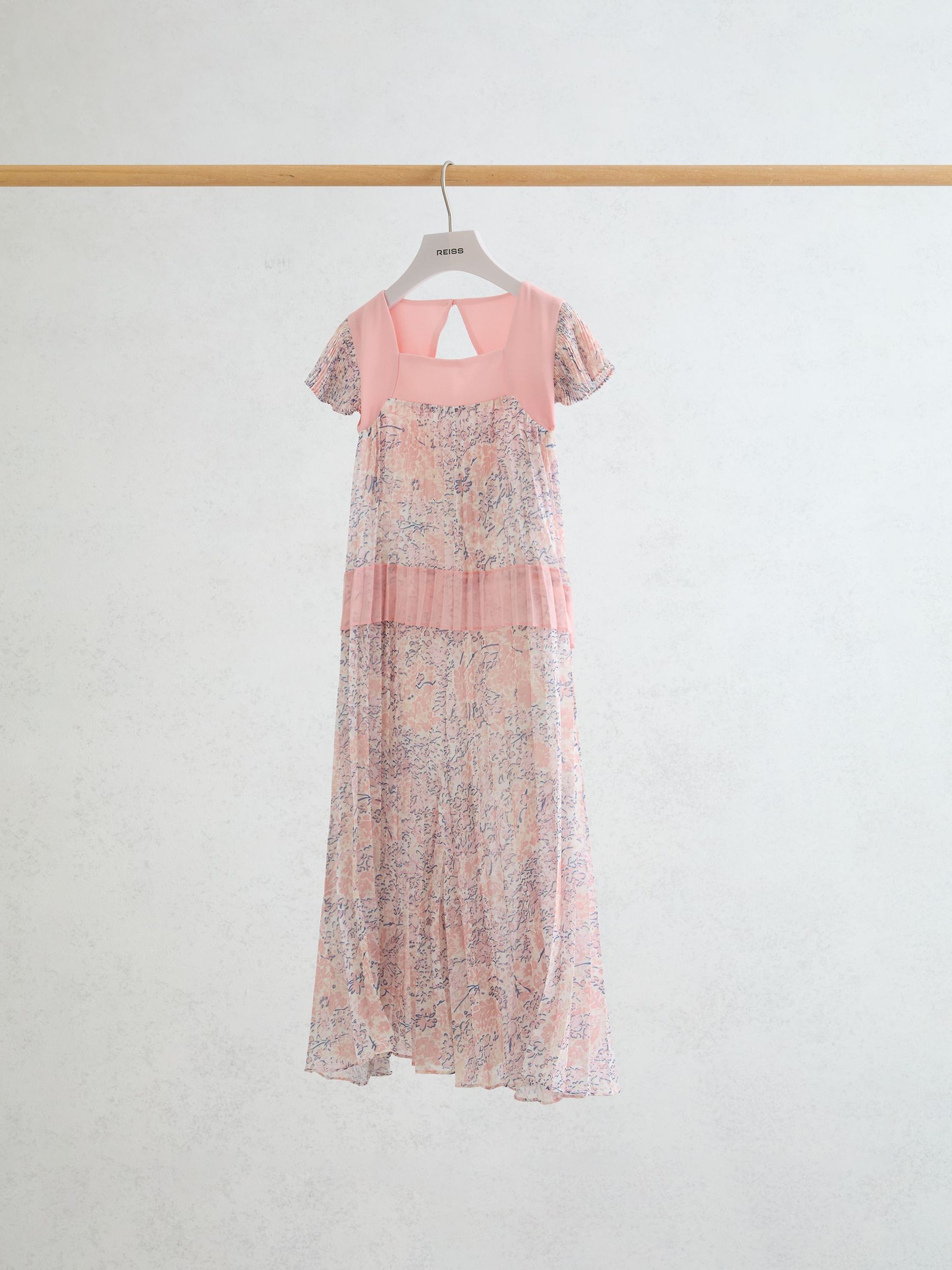 9-13 yrs Floral-Print Pleated Jumpsuit in Pink - Image 1 of 3