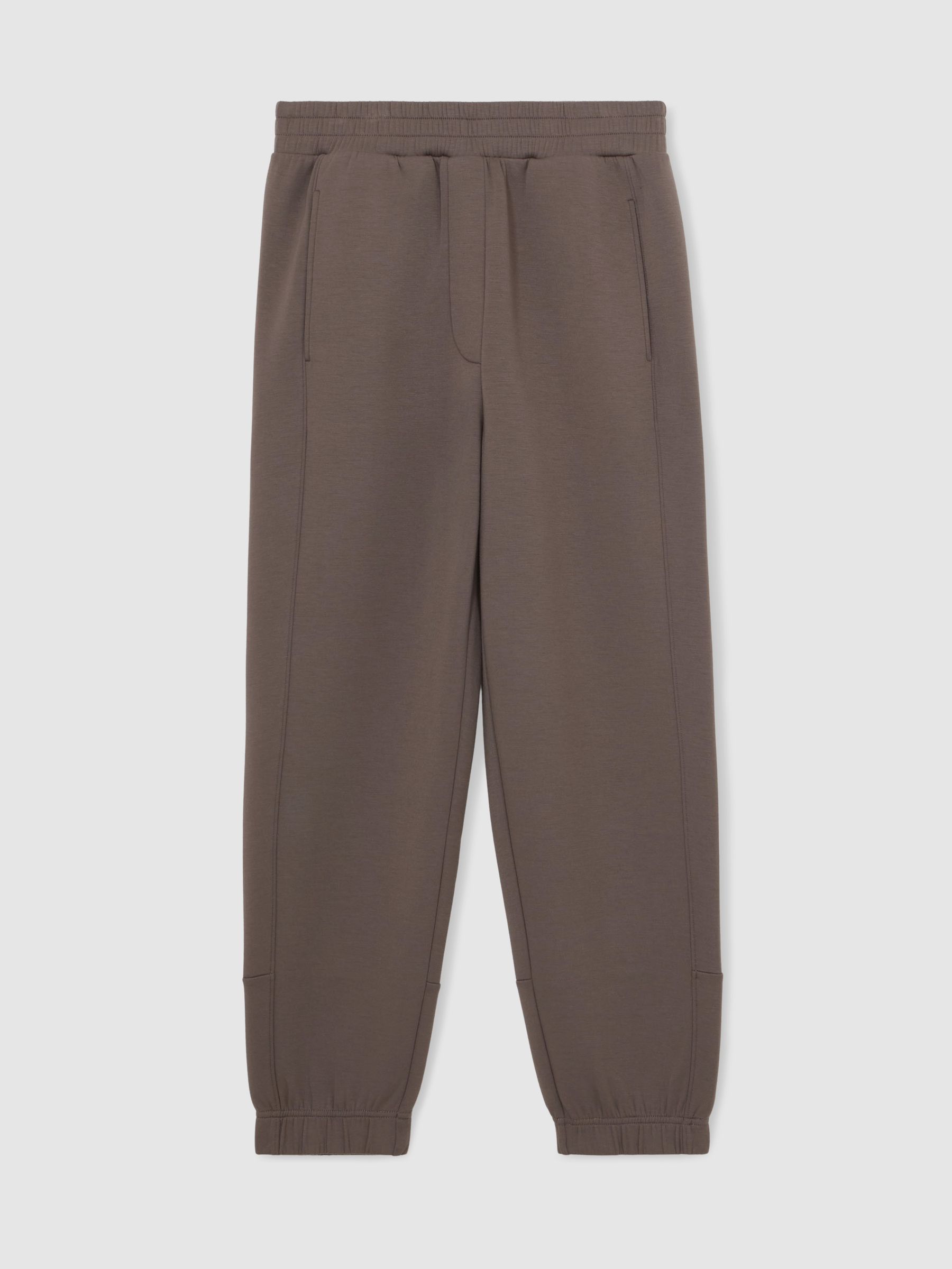 Premium Interlock Tapered Joggers in Taupe Brown - Image 2 of 6