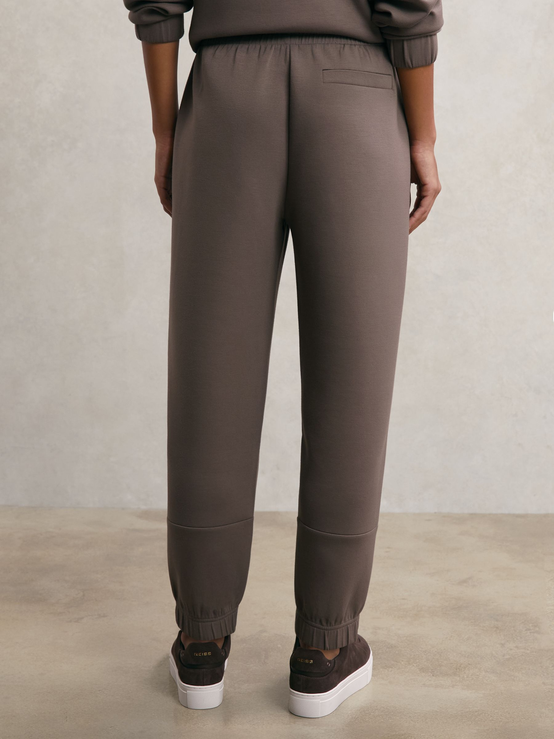 Premium Interlock Tapered Joggers in Taupe Brown - image 5