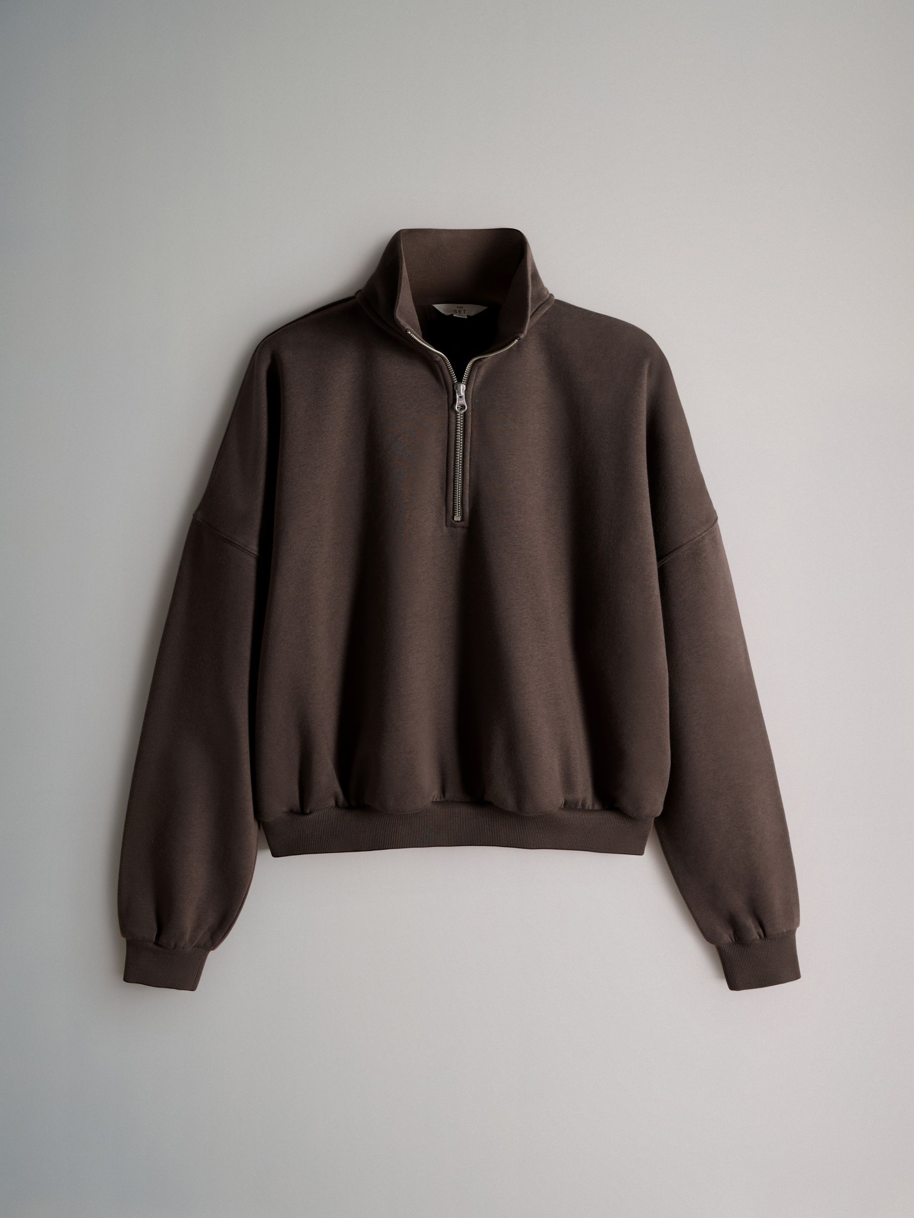 Pink/Chocolate Brown 2 Pack Half Zip Funnel Neck Sweatshirts - Image 3 of 5
