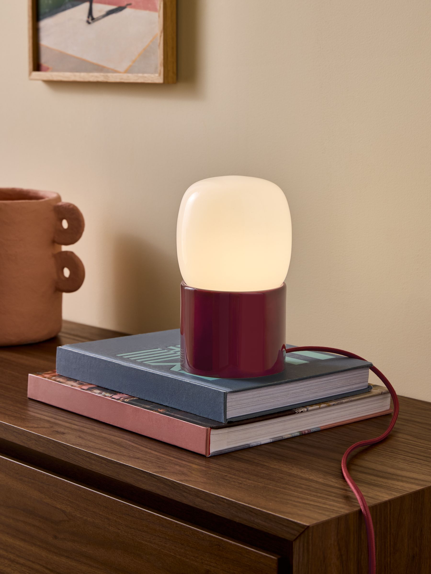 Kit Table Lamp in Burgundy Red - Image 1 of 5 Kit Table Lamp in Burgundy Red - Image 1 of 5