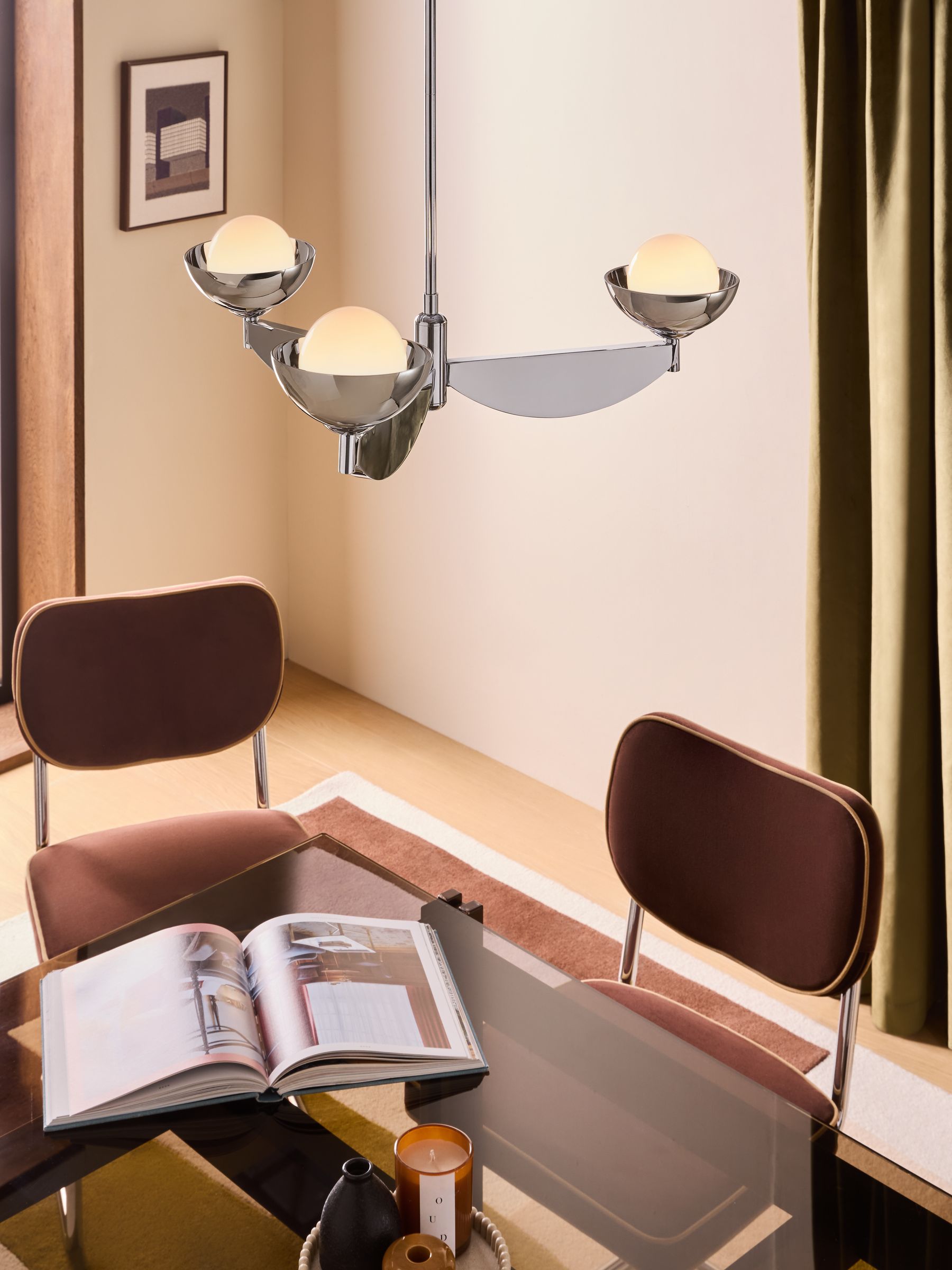 Layla 3 Light 3 Light Ceiling Light in Chrome - Image 1 of 4