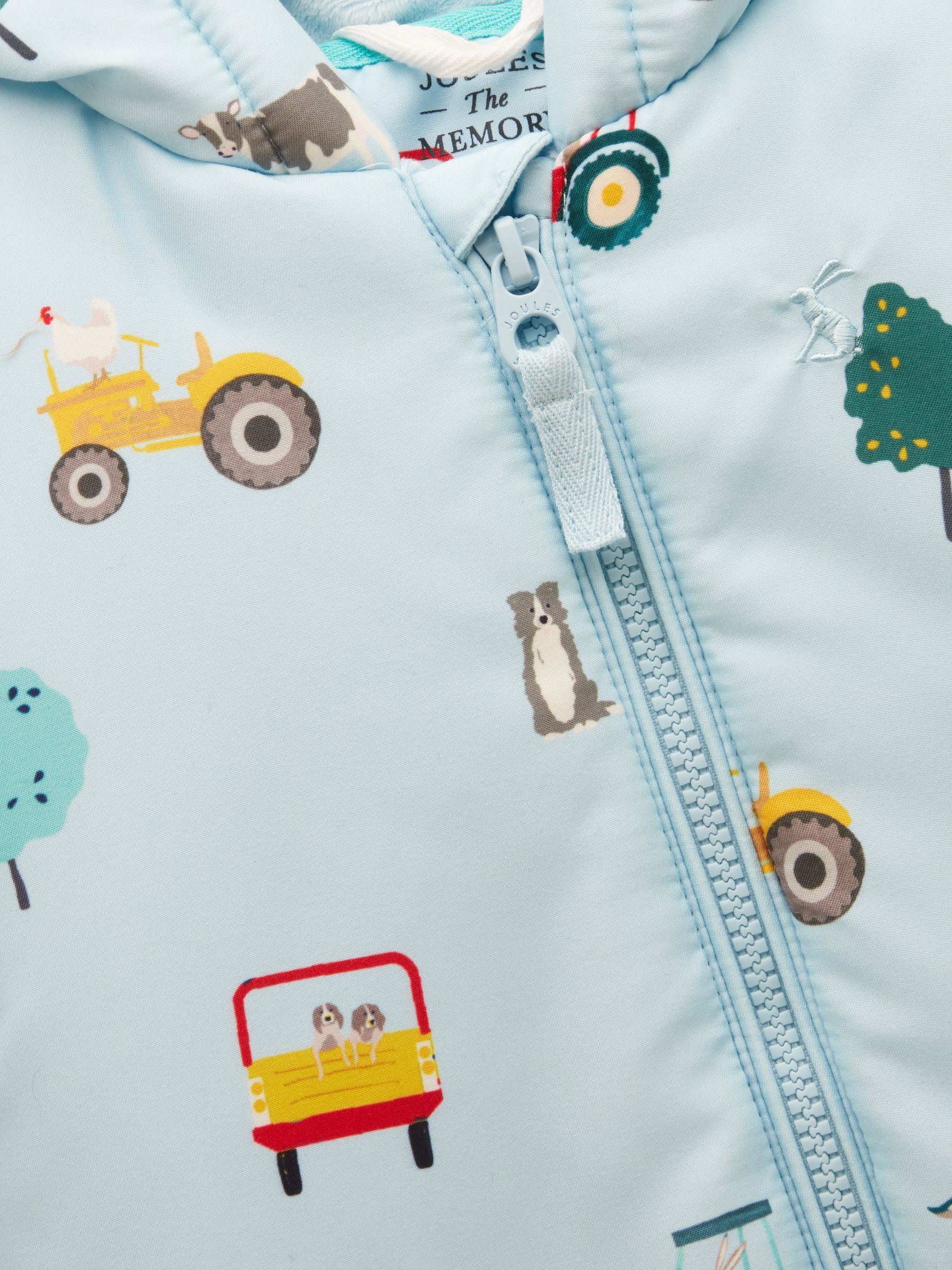 Baby Padded Blue Zip Through Pramsuit - Image 4 of 5