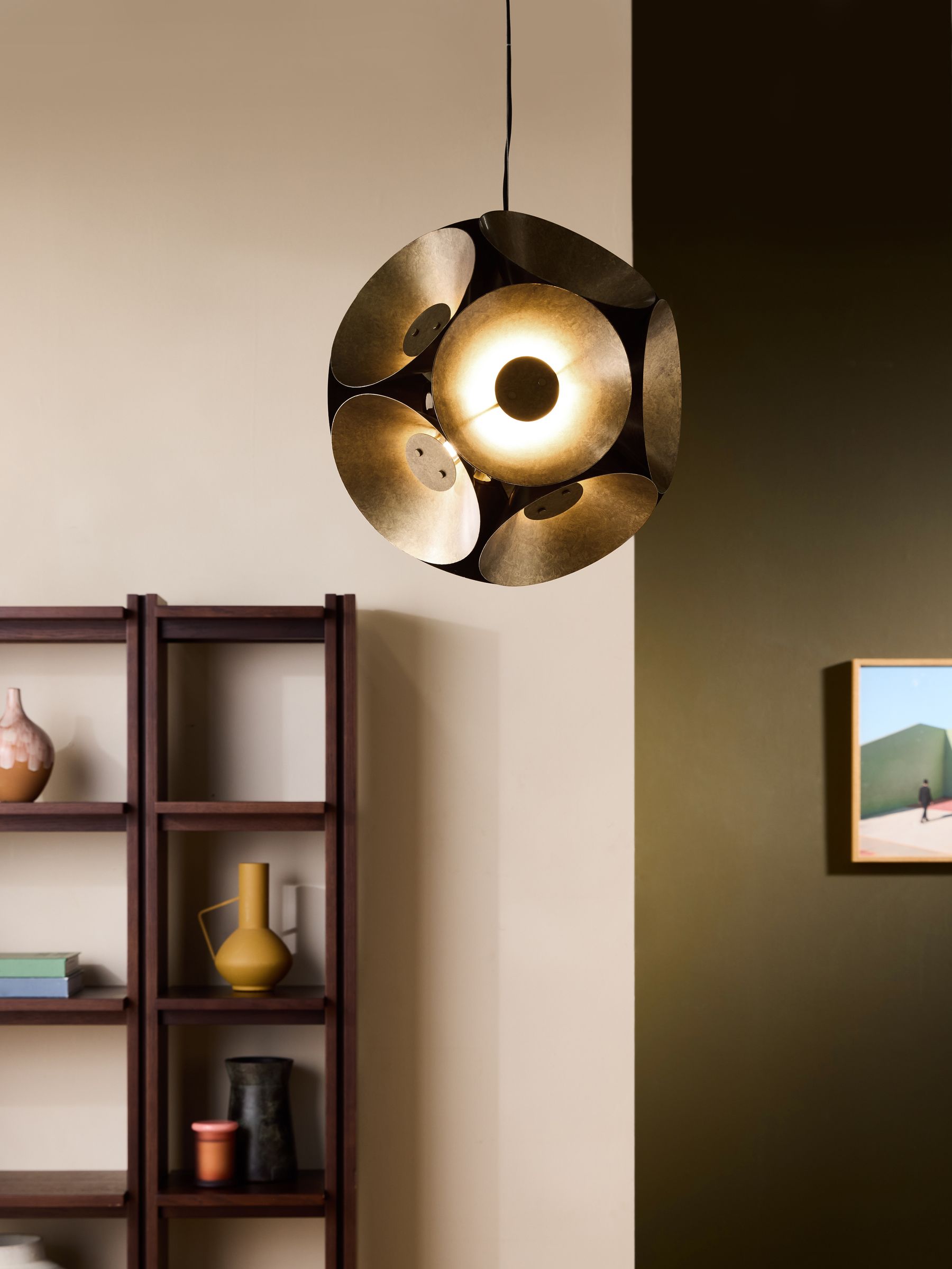 Leone 6 Light Pendant Ceiling Light in Brass - Image 1 of 5