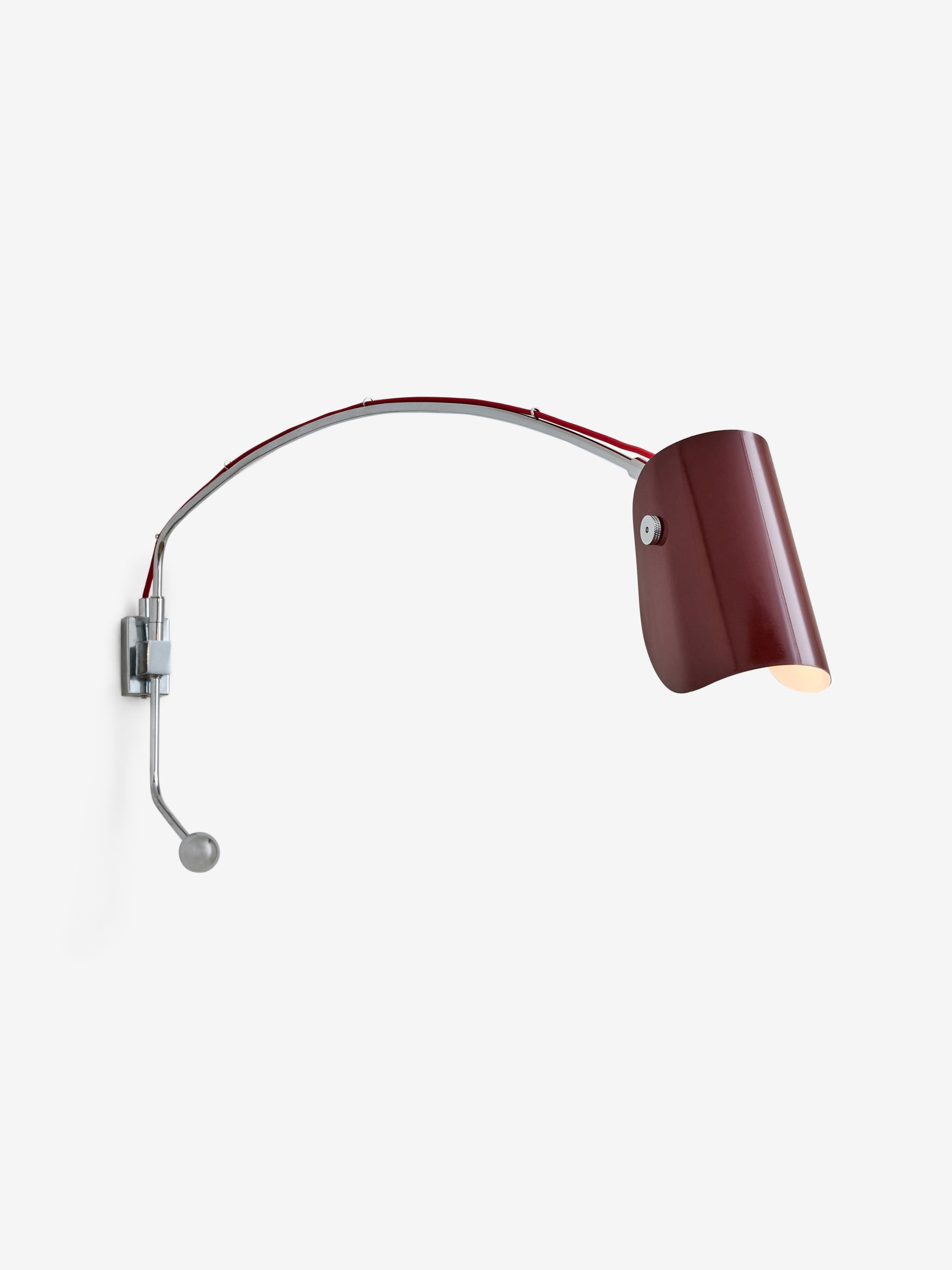 Curve Wall Light in Chrome & Red - Image 4 of 5