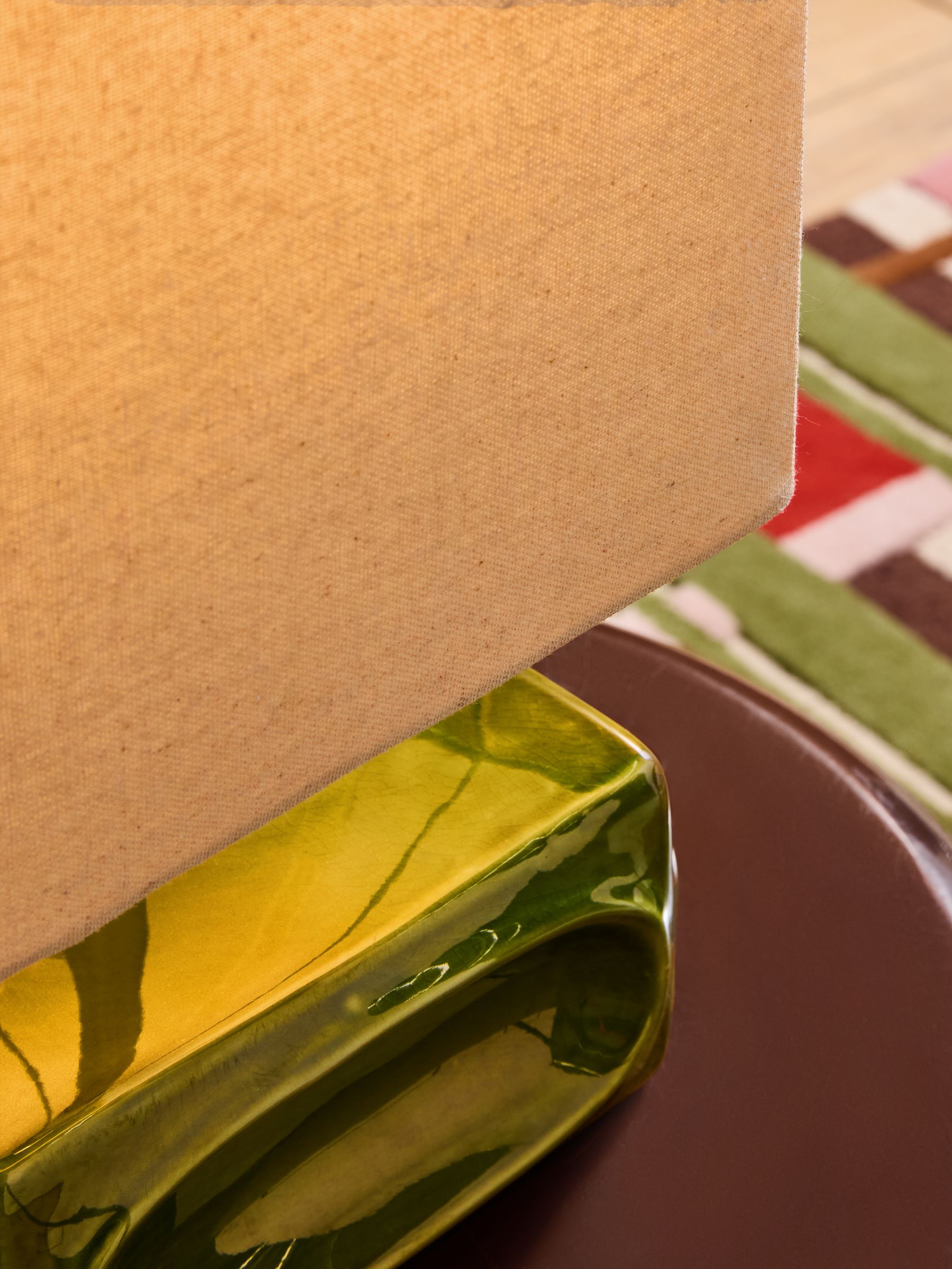 Nell Ceramic Table Lamp in Green/Ecru - Image 3 of 5