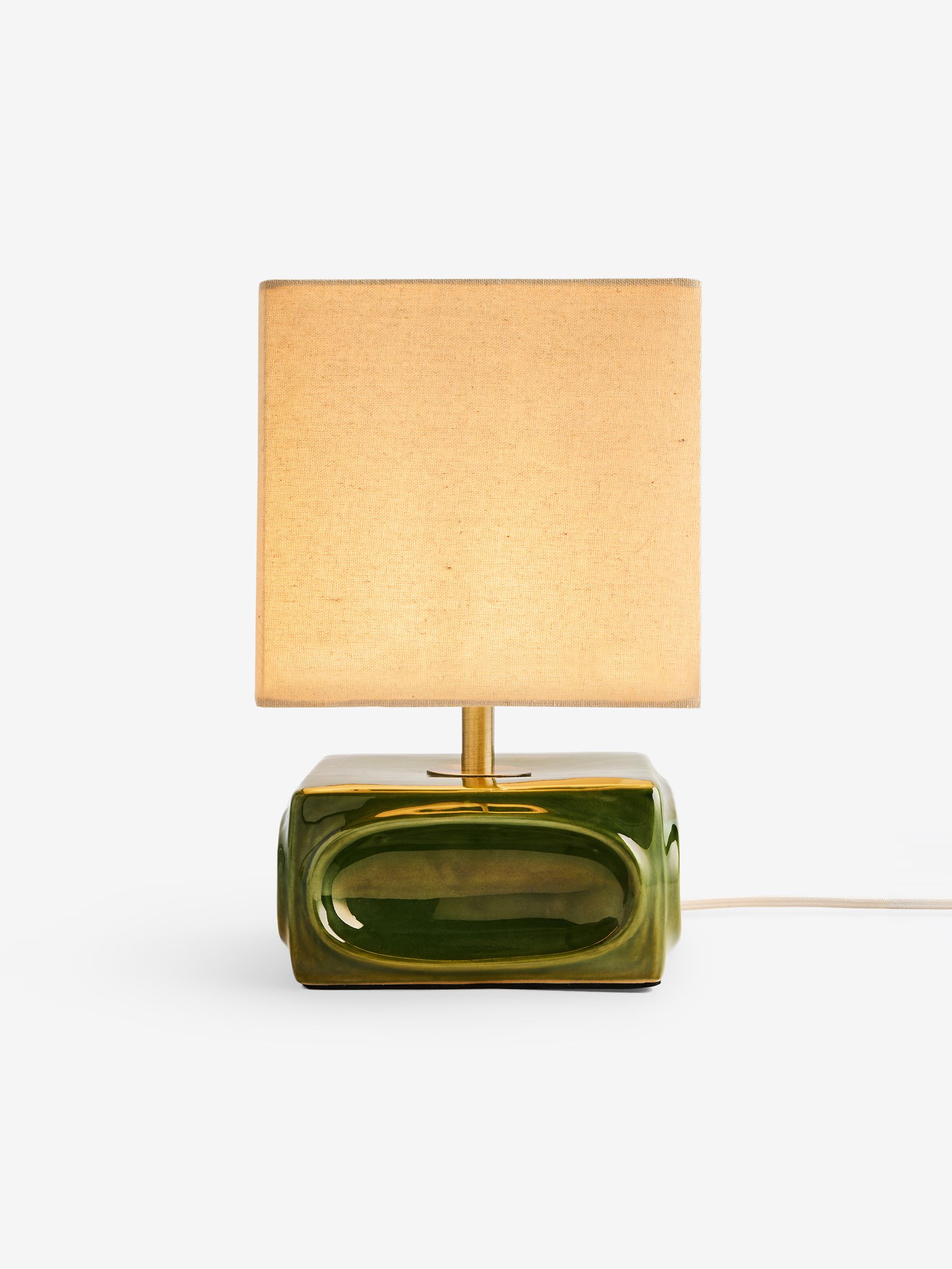 Nell Ceramic Table Lamp in Green/Ecru - Image 4 of 5