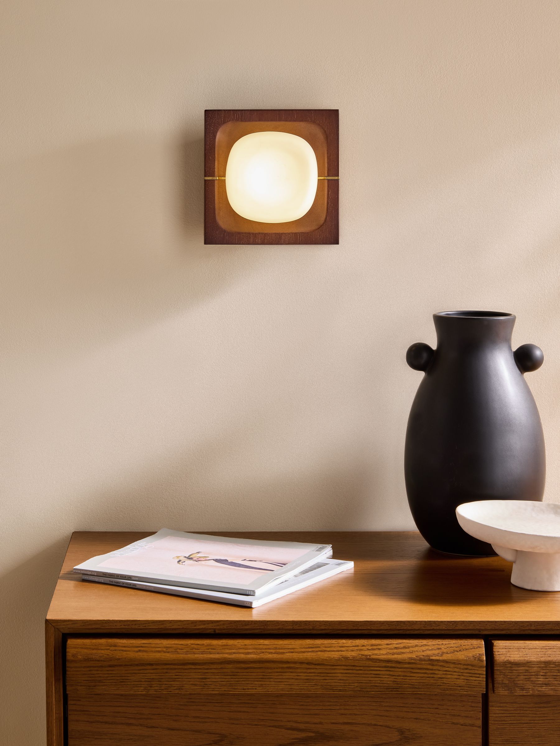 Coffer Wall Light in Wood - Image 1 of 5