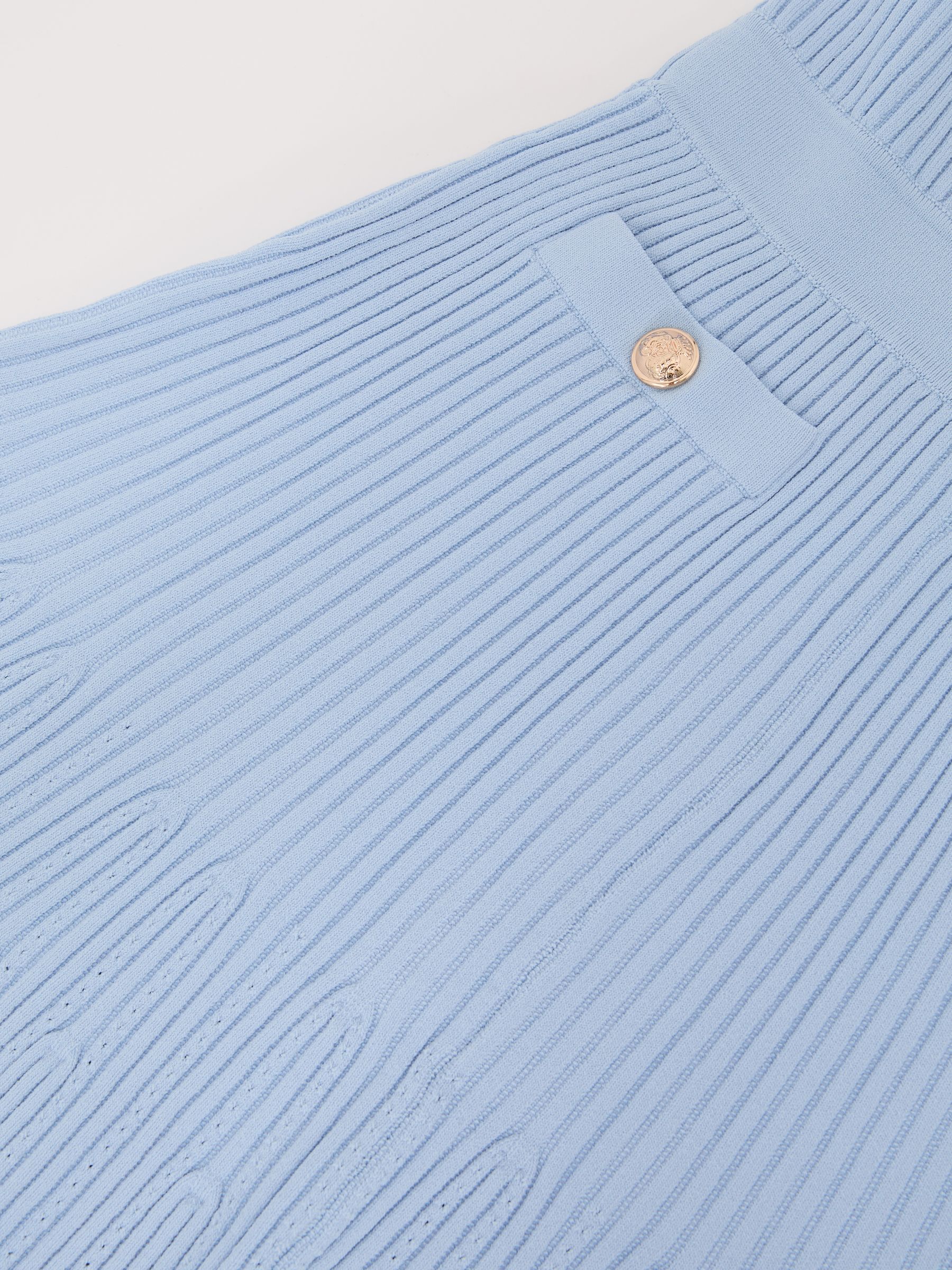 Pointelle-Knit Ribbed Dress in Pale Blue - Image 3 of 3