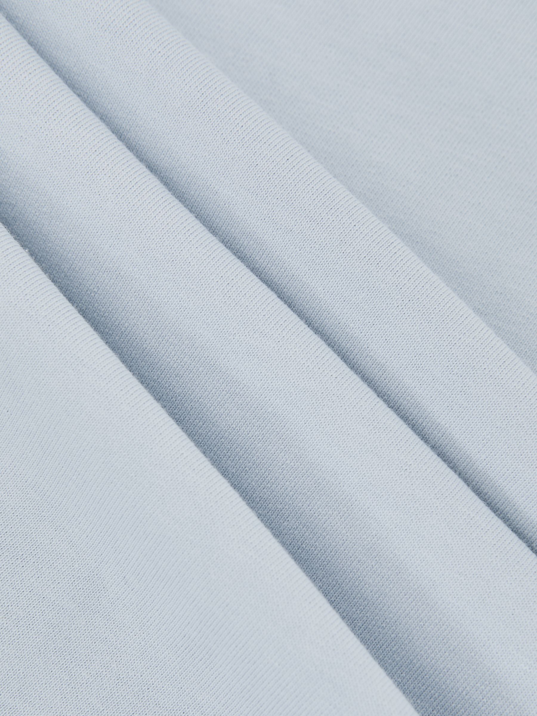 Cotton Ribbed-Neck Oversized T-Shirt in Ice Blue - image 3