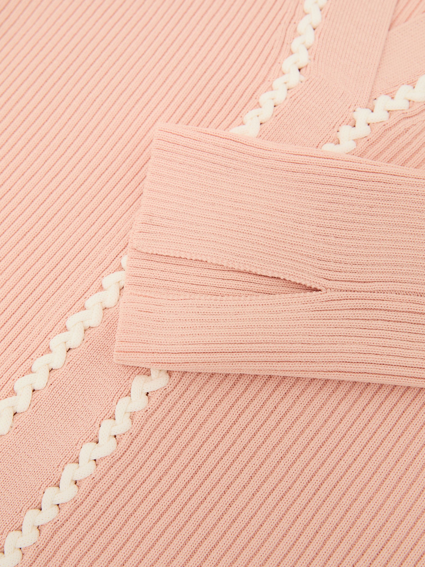 Craft-Stitch Rib-Knit Top in Pink/Ivory - image 5