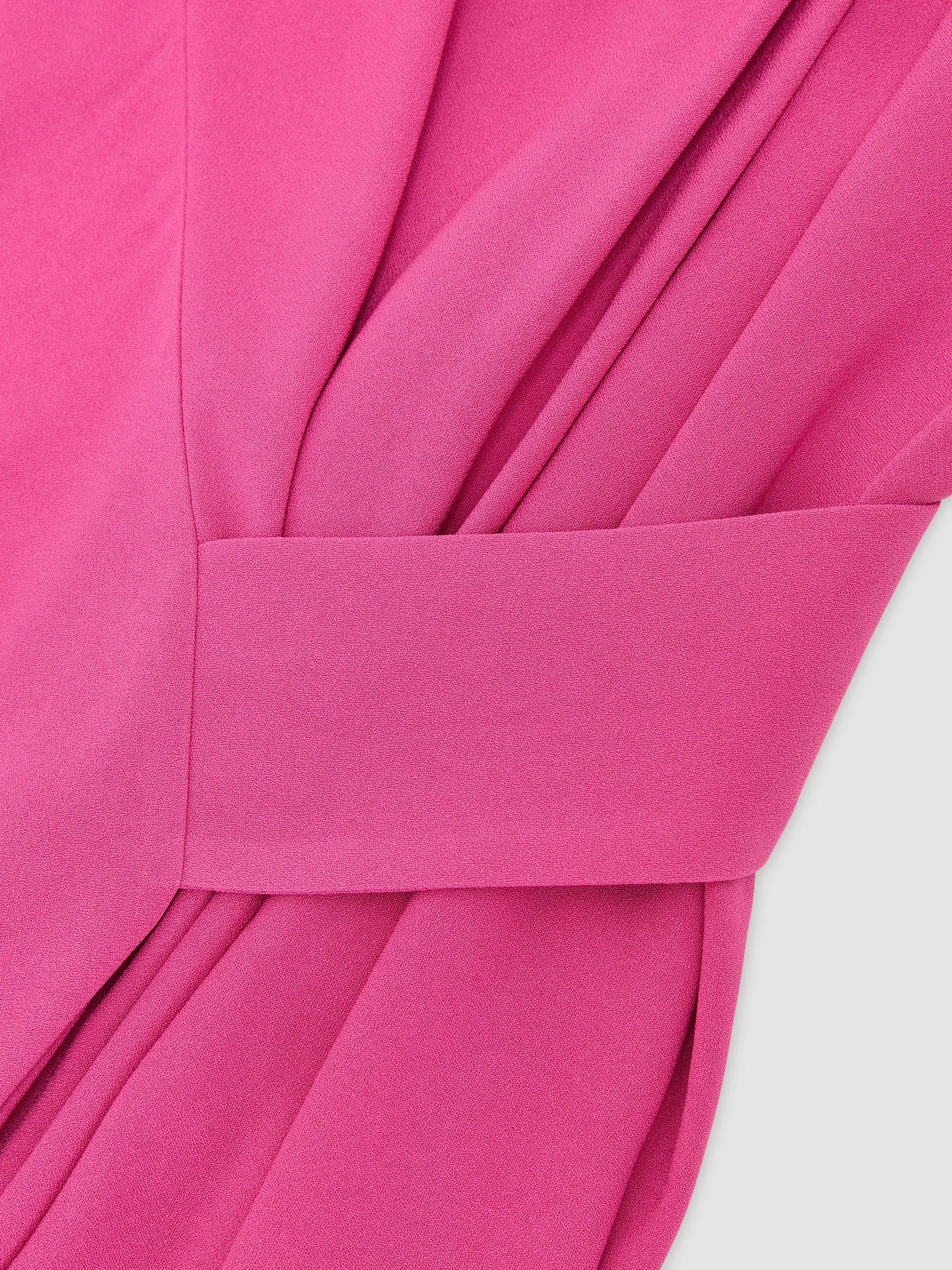Drape-Detail Sleeveless Midi Dress in Raspberry Pink - Image 8 of 8
