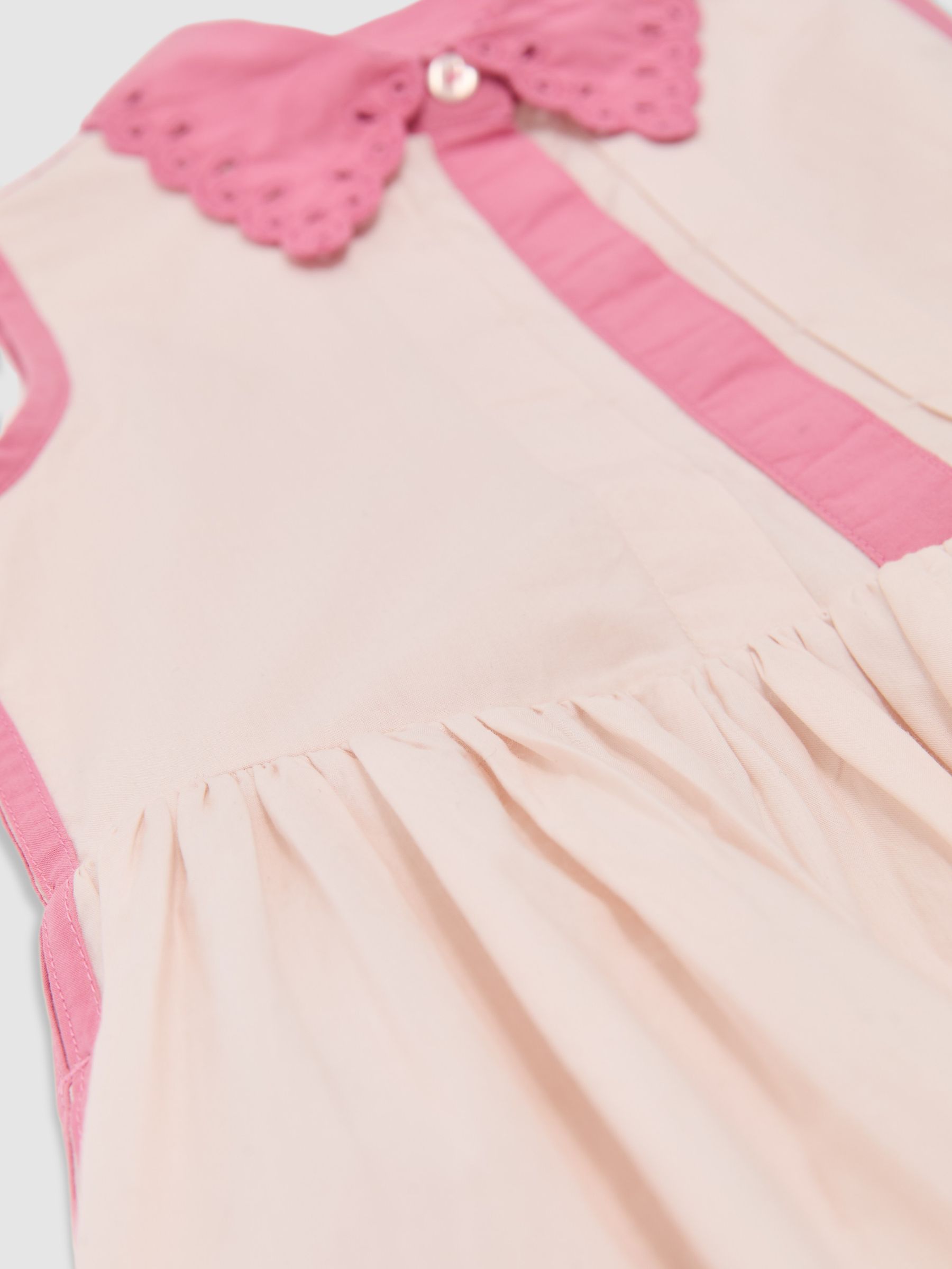 Cotton Contrast-Trim Collared Dress in Light Pink - Image 5 of 5