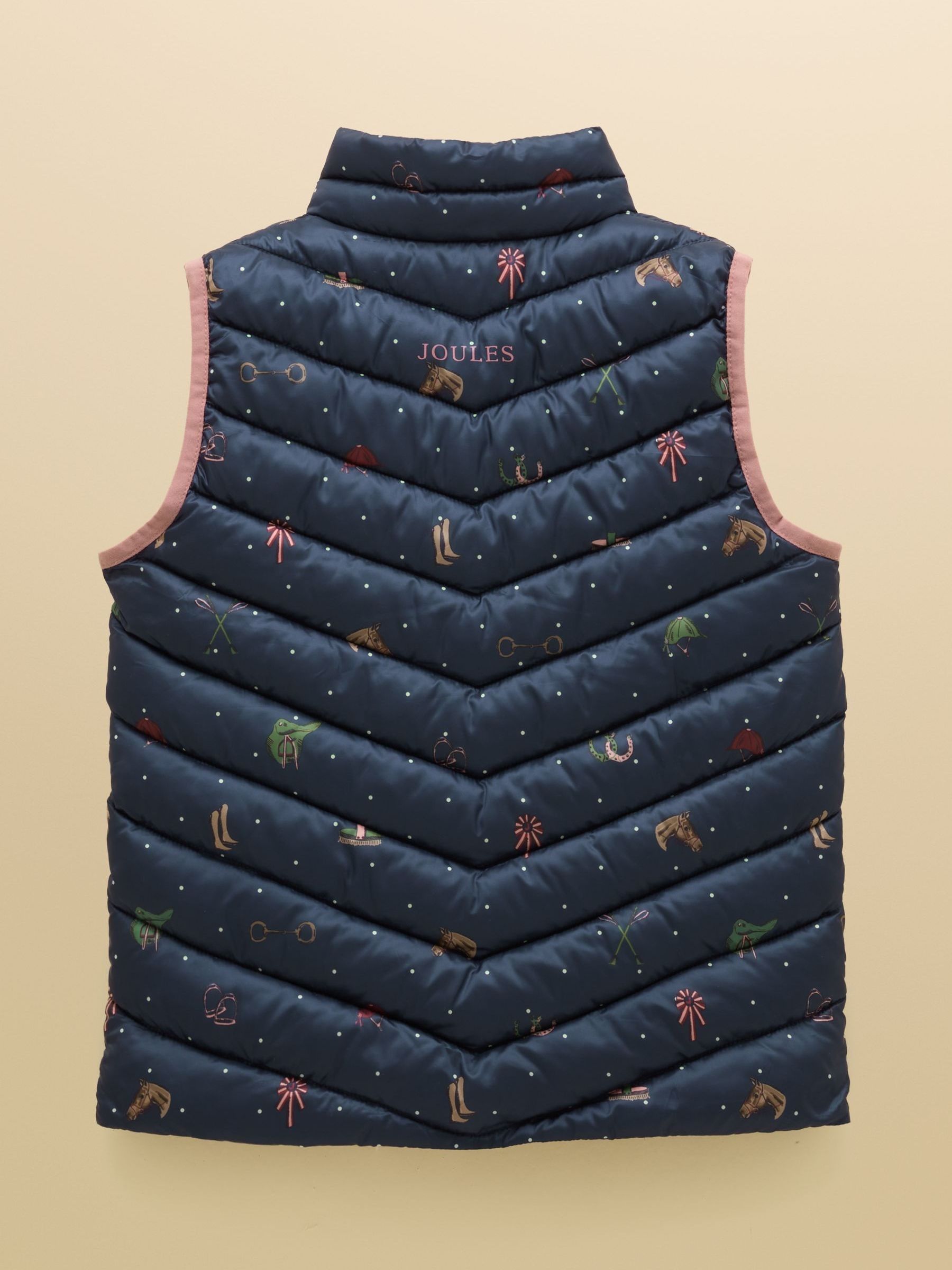 Girls' Crofton Navy Horse Showerproof Padded Gilet - Image 2 of 5 Girls' Crofton Navy Horse Showerproof Padded Gilet - Image 2 of 5