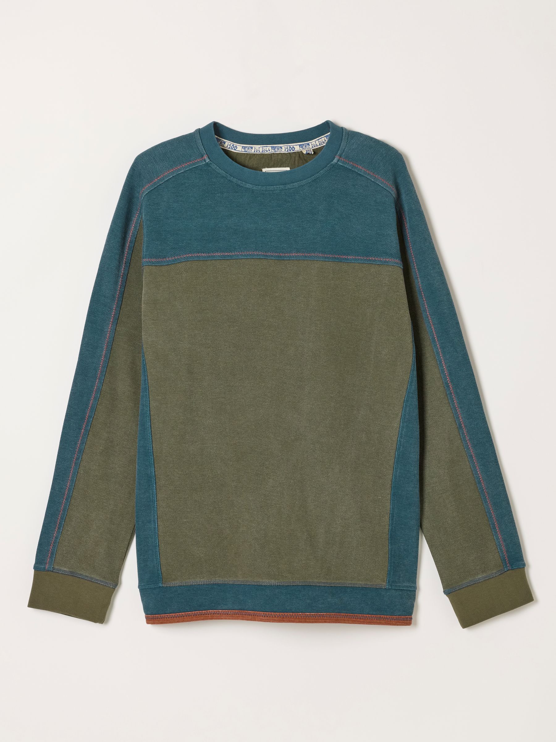 Khaki Green Hoyle Panel Crew Sweat Top - Image 6 of 6