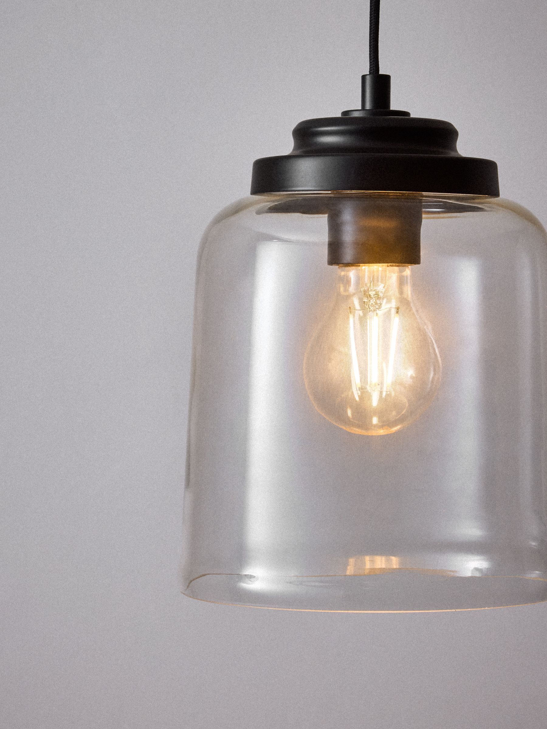 The Set 3 Pack Clear Glass Dome Pendant Ceiling Lights - Image 7 of 7
