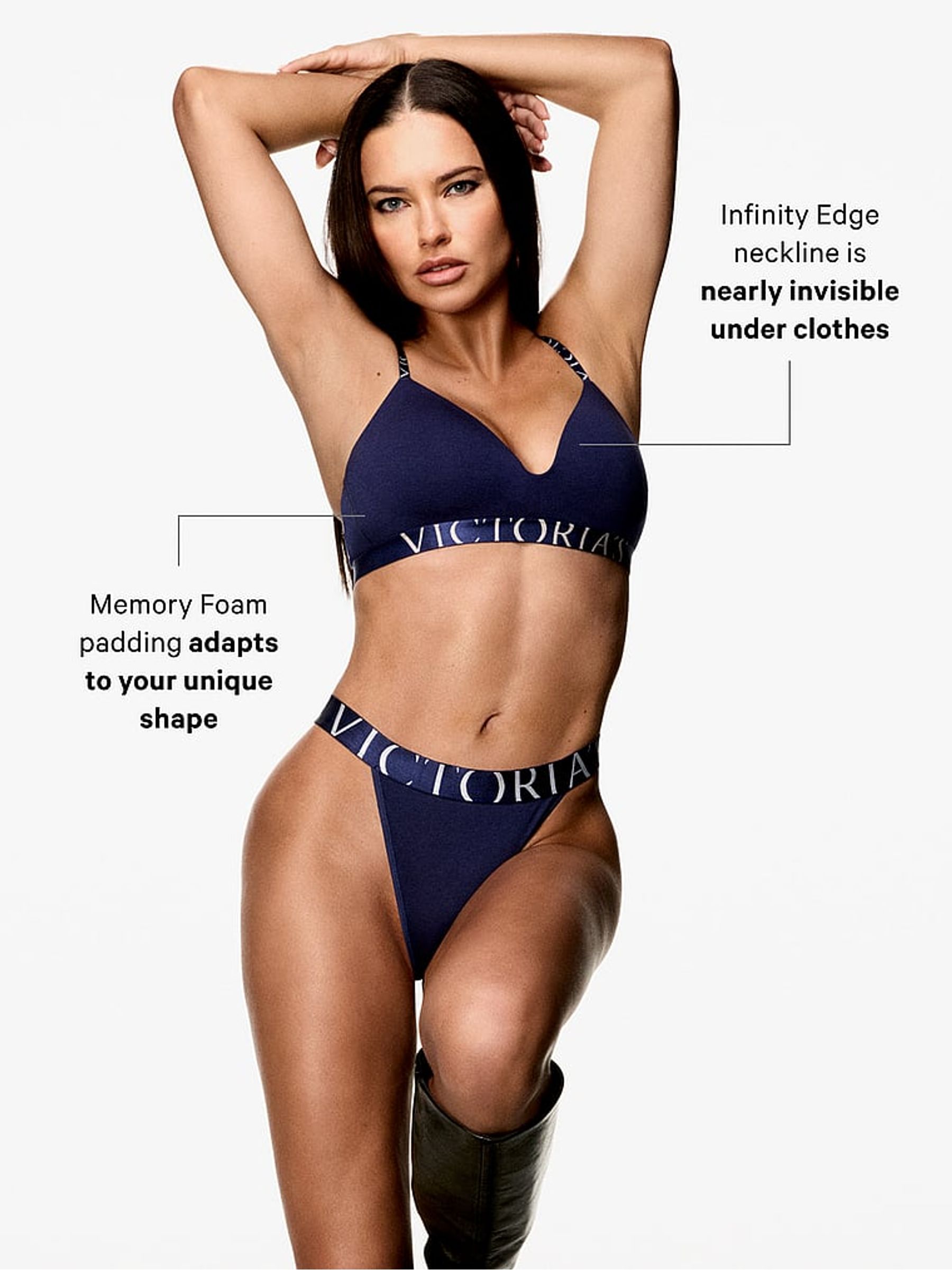 Pretty Blossom Pink Stripes Lightly Lined Non Wired Cotton Exploded Logo Bra - Image 4 of 4