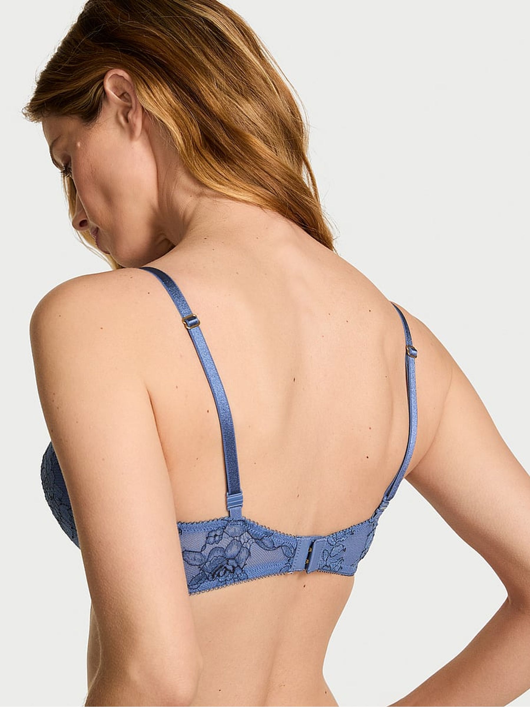 Denim Blue Rose Add 2 Cups Push Up Lace Bra - Image 2 of 2