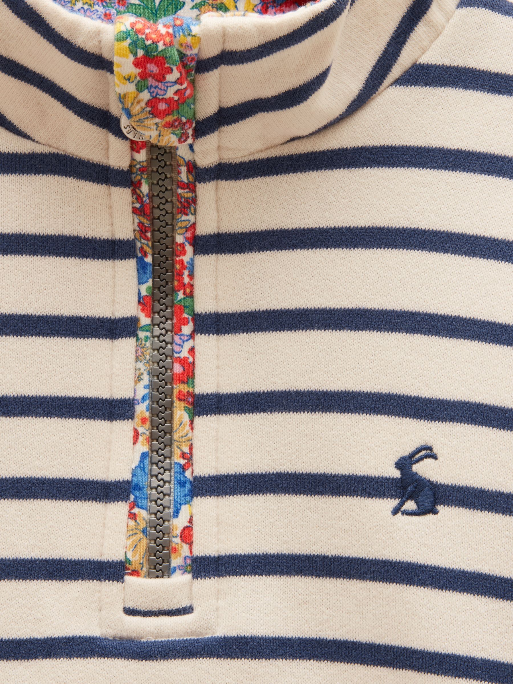 Girls' Kennedy Navy & Cream Cropped Quarter Zip Sweatshirt - Image 3 of 5
