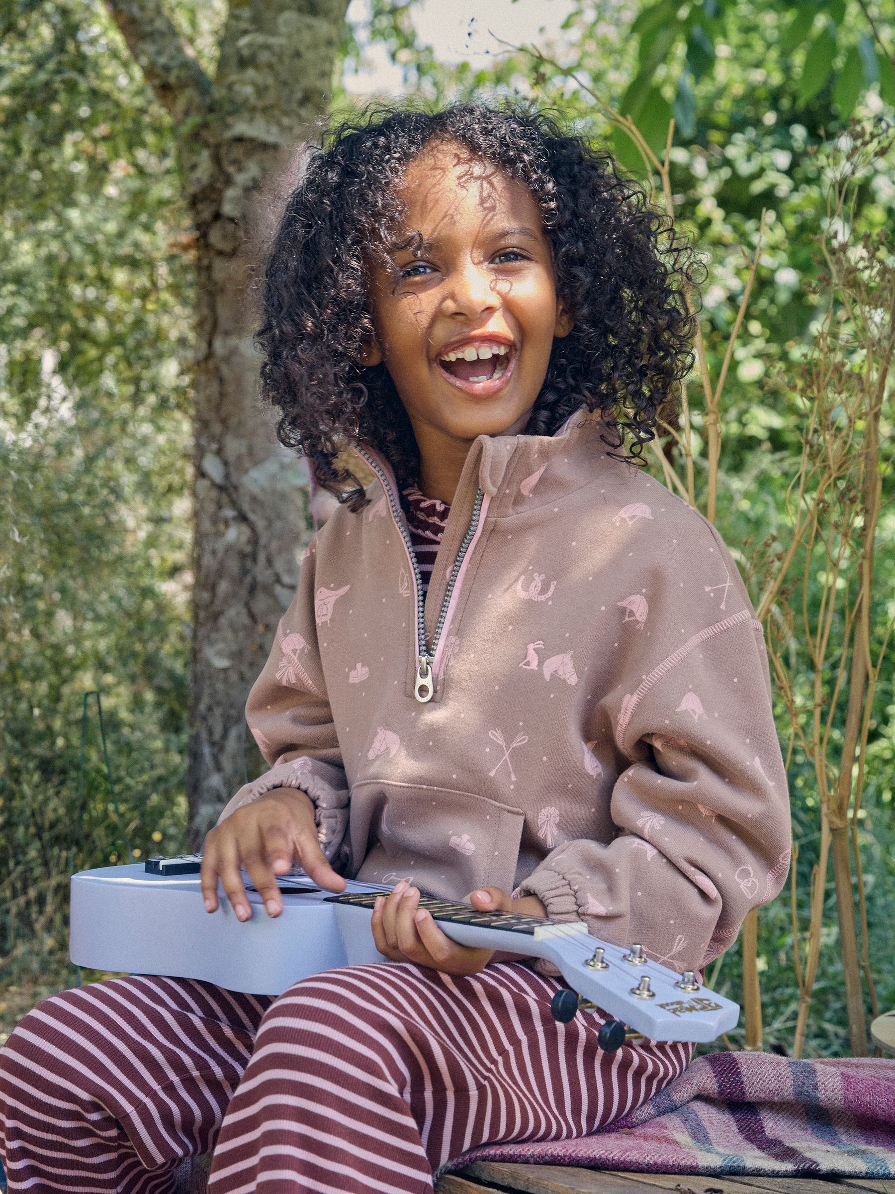 Girls' Kennedy Chocolate Brown Cropped Quarter Zip Sweatshirt - Image 1 of 6 Girls' Kennedy Chocolate Brown Cropped Quarter Zip Sweatshirt - Image 1 of 6