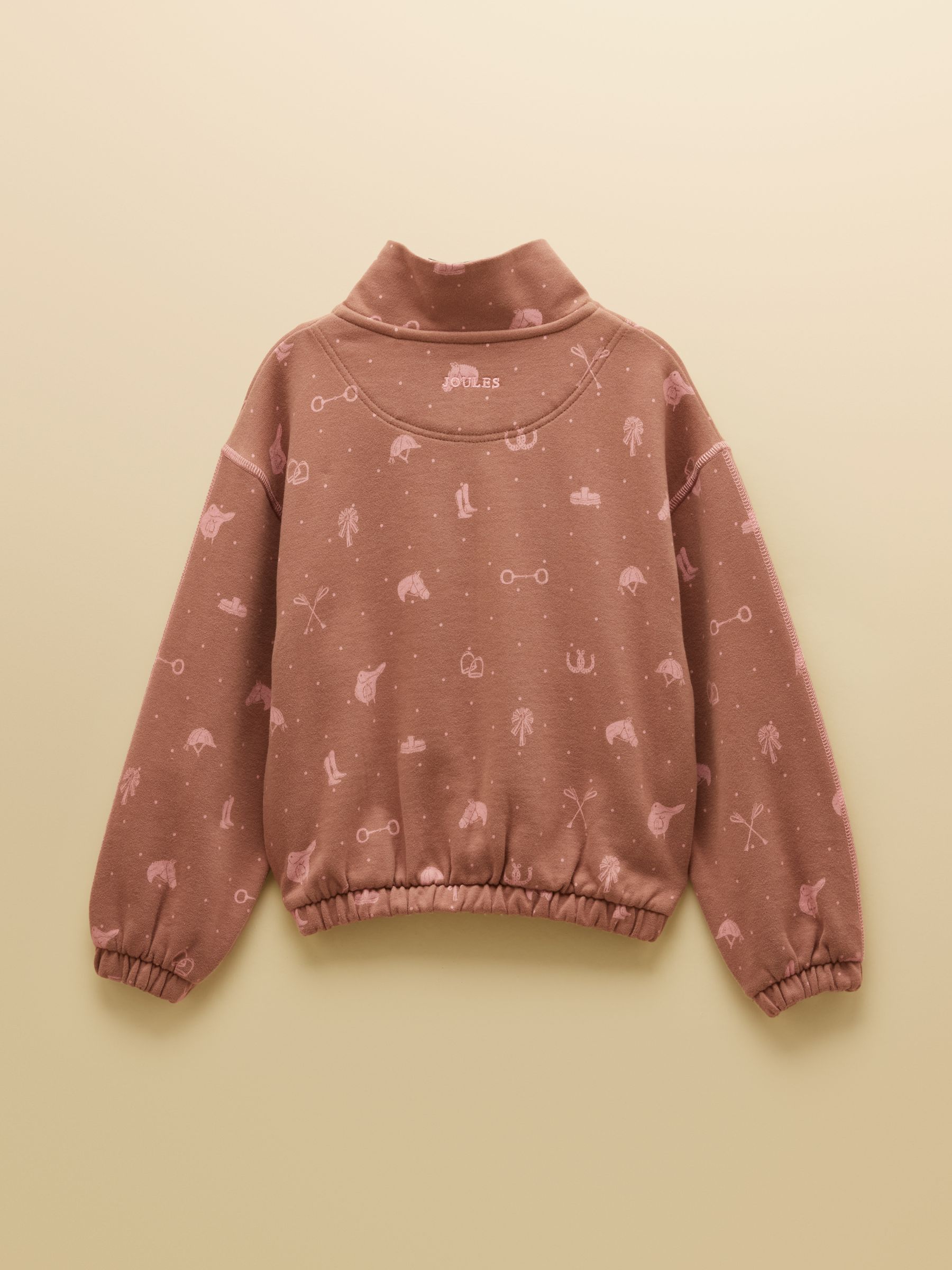 Girls' Kennedy Chocolate Brown Cropped Quarter Zip Sweatshirt - Image 3 of 6
