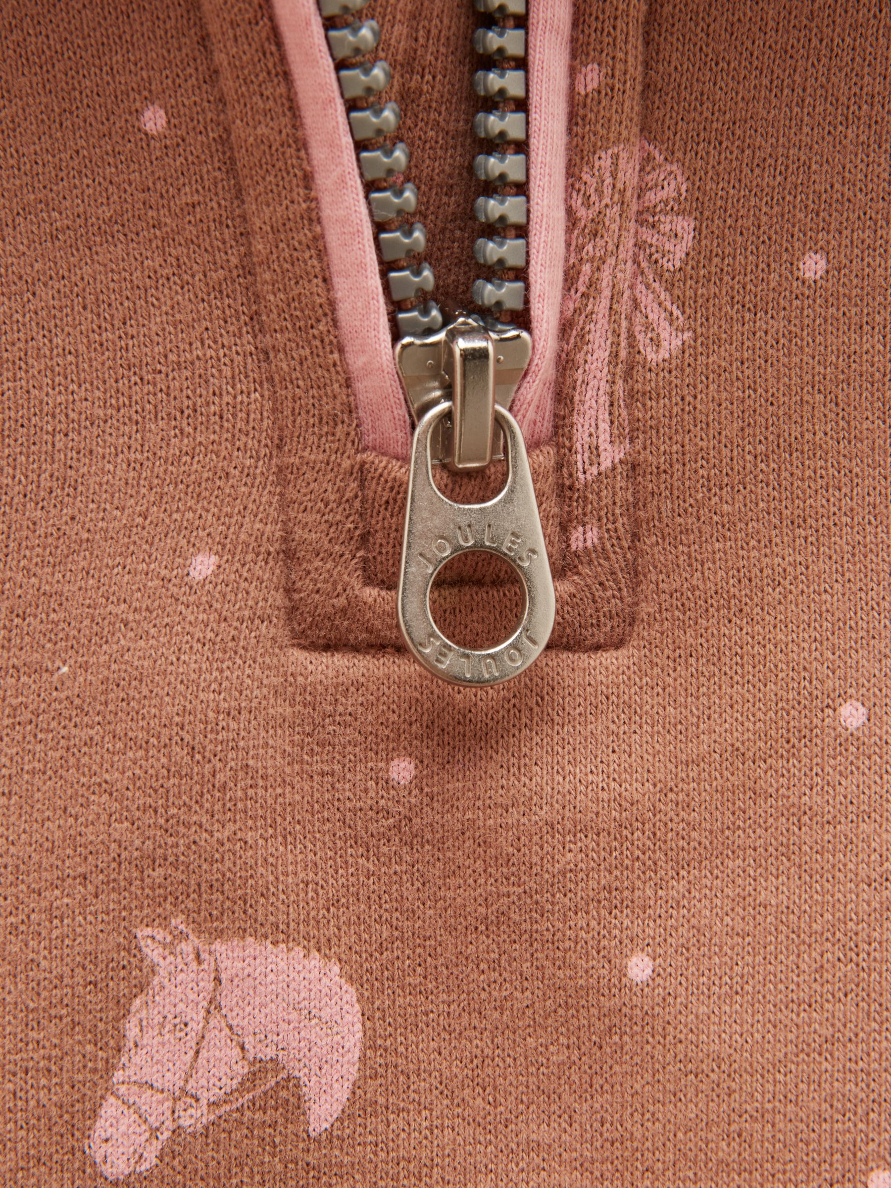 Girls' Kennedy Chocolate Brown Cropped Quarter Zip Sweatshirt - Image 4 of 6