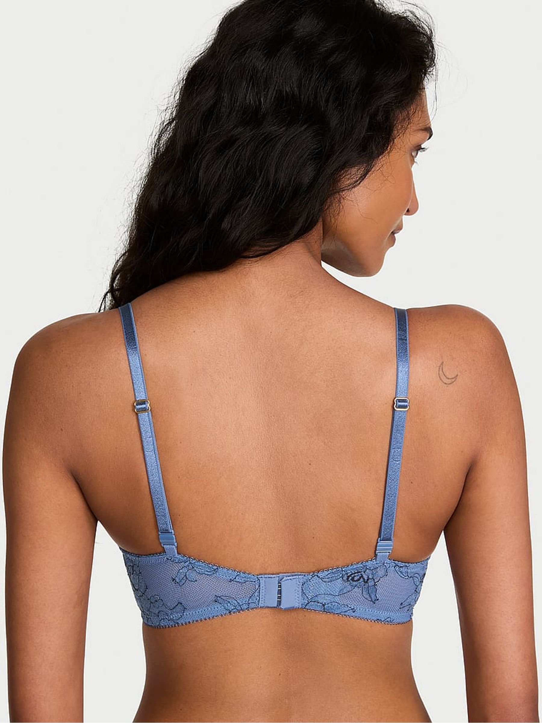 Demin Blue Rose Push Up Lace Bra - Image 2 of 3