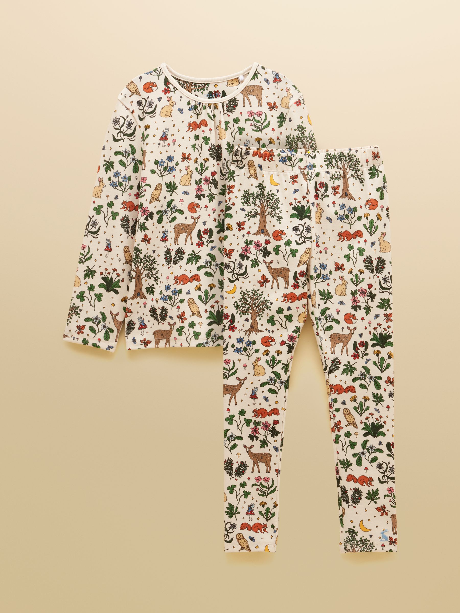 Girls' Kipwell Cream Woodland Long Sleeve Pyjama Set - Image 1 of 8