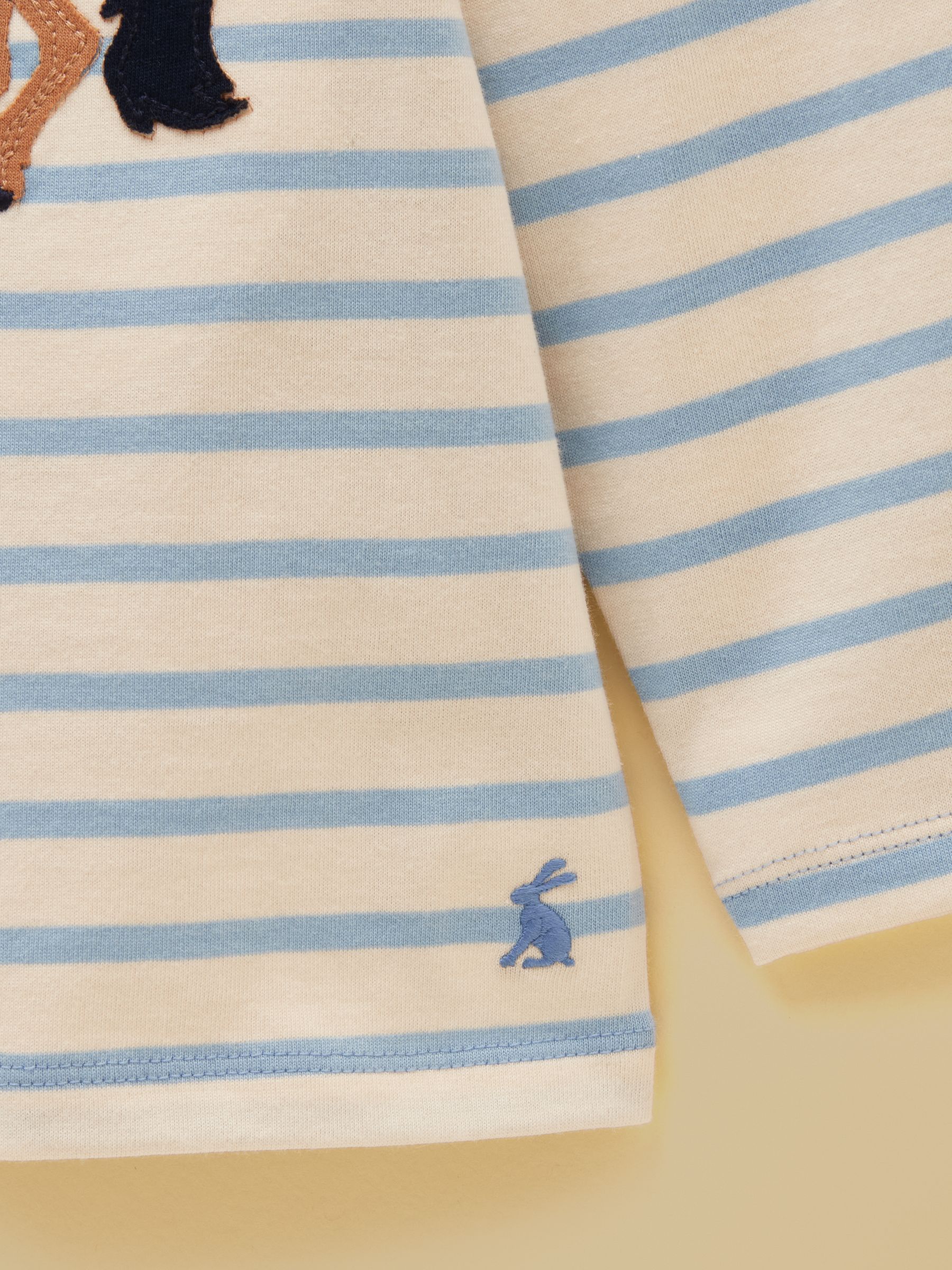 Girls' Ava Blue Stripe Applique Long Sleeve Top - Image 3 of 5