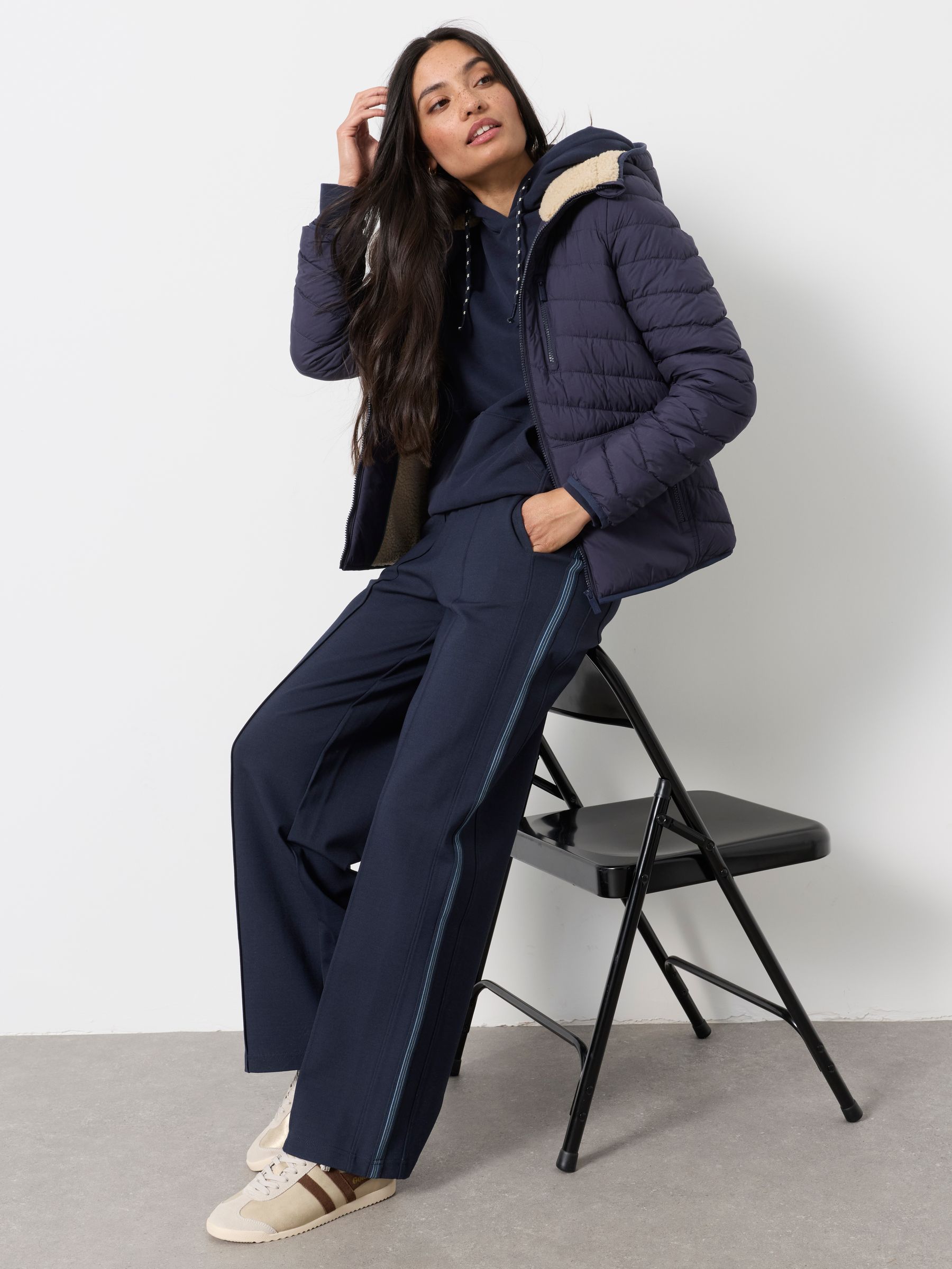 Erica Navy Colour Block Puffer Jacket - Image 4 of 5
