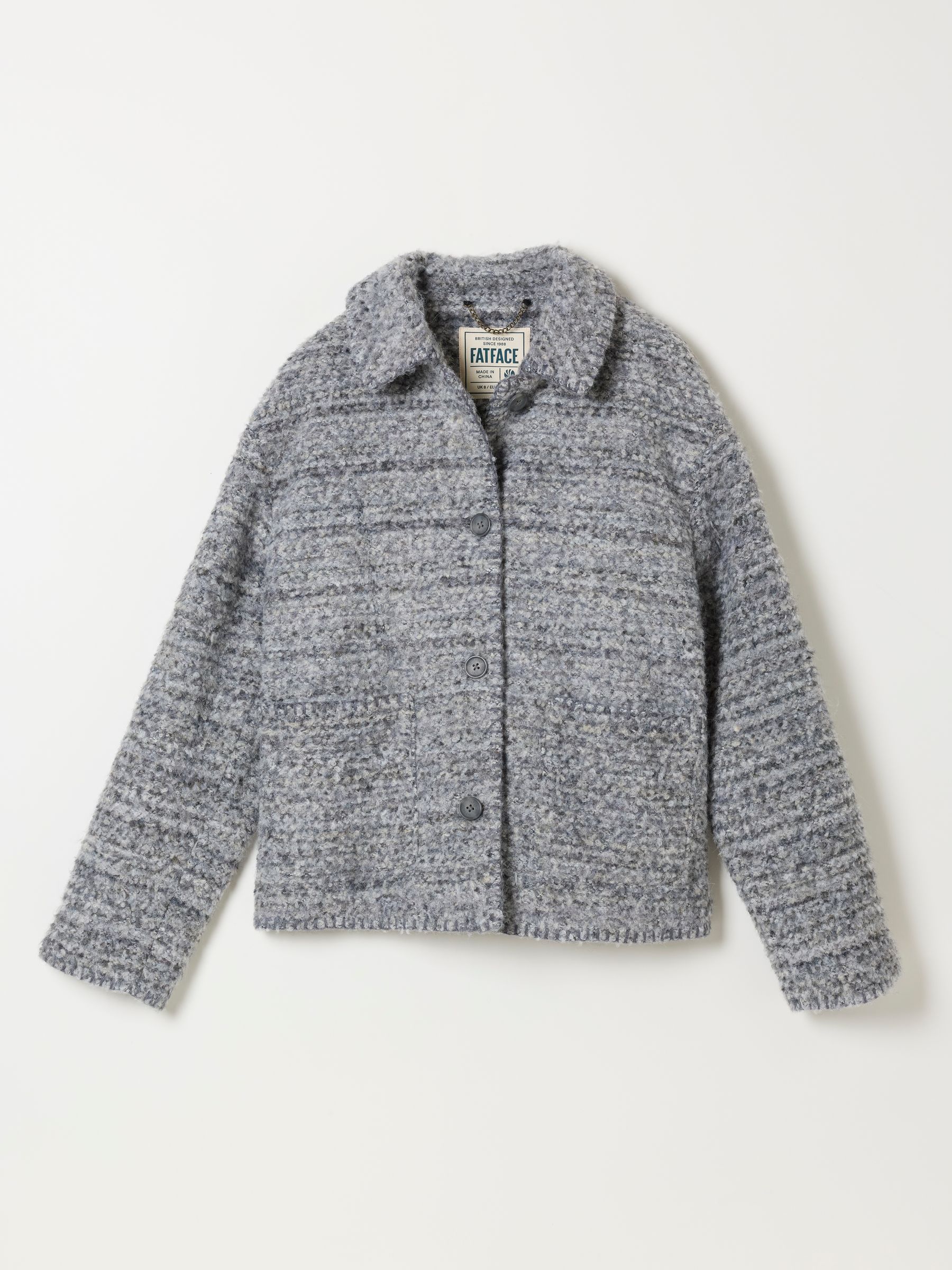Faye Grey Boucle Short Jacket - Image 7 of 9