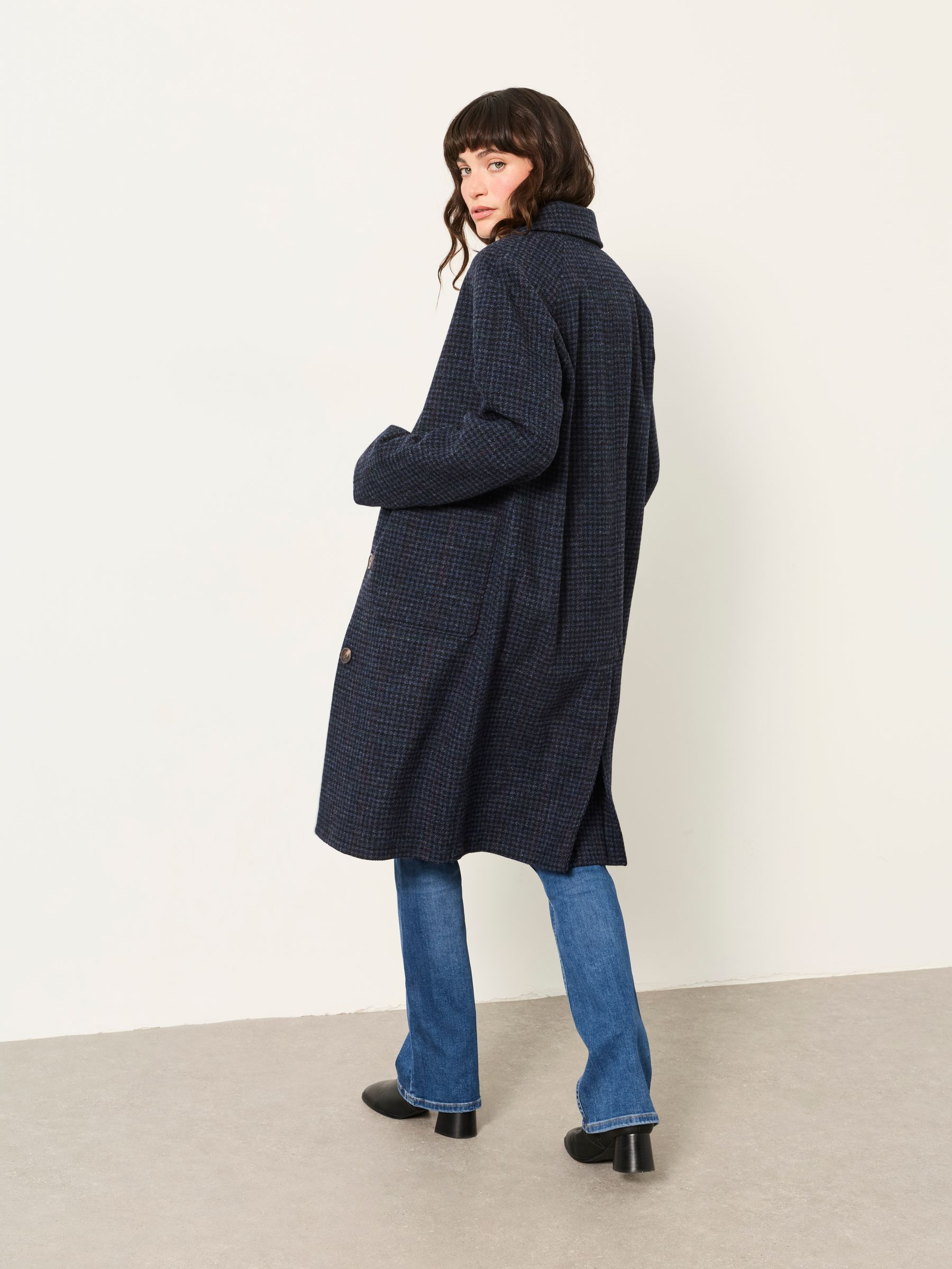 Moons Navy Long Wool Coat - Image 2 of 5