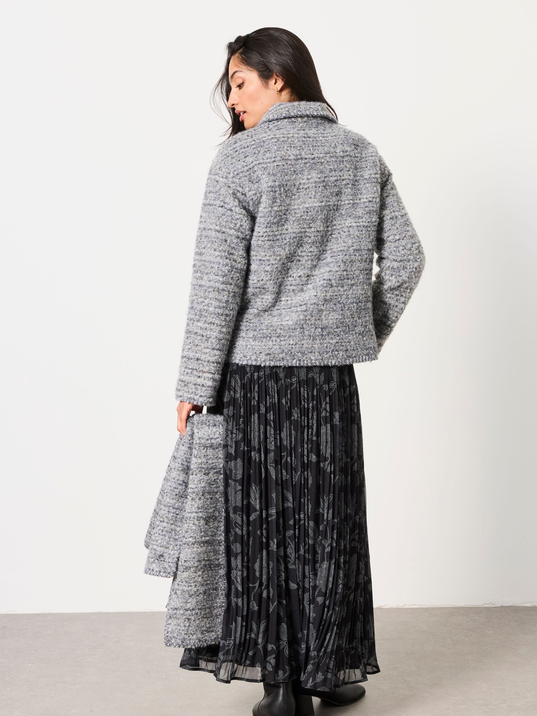 FAYE Grey Boucle Short Jacket - Image 2 of 9