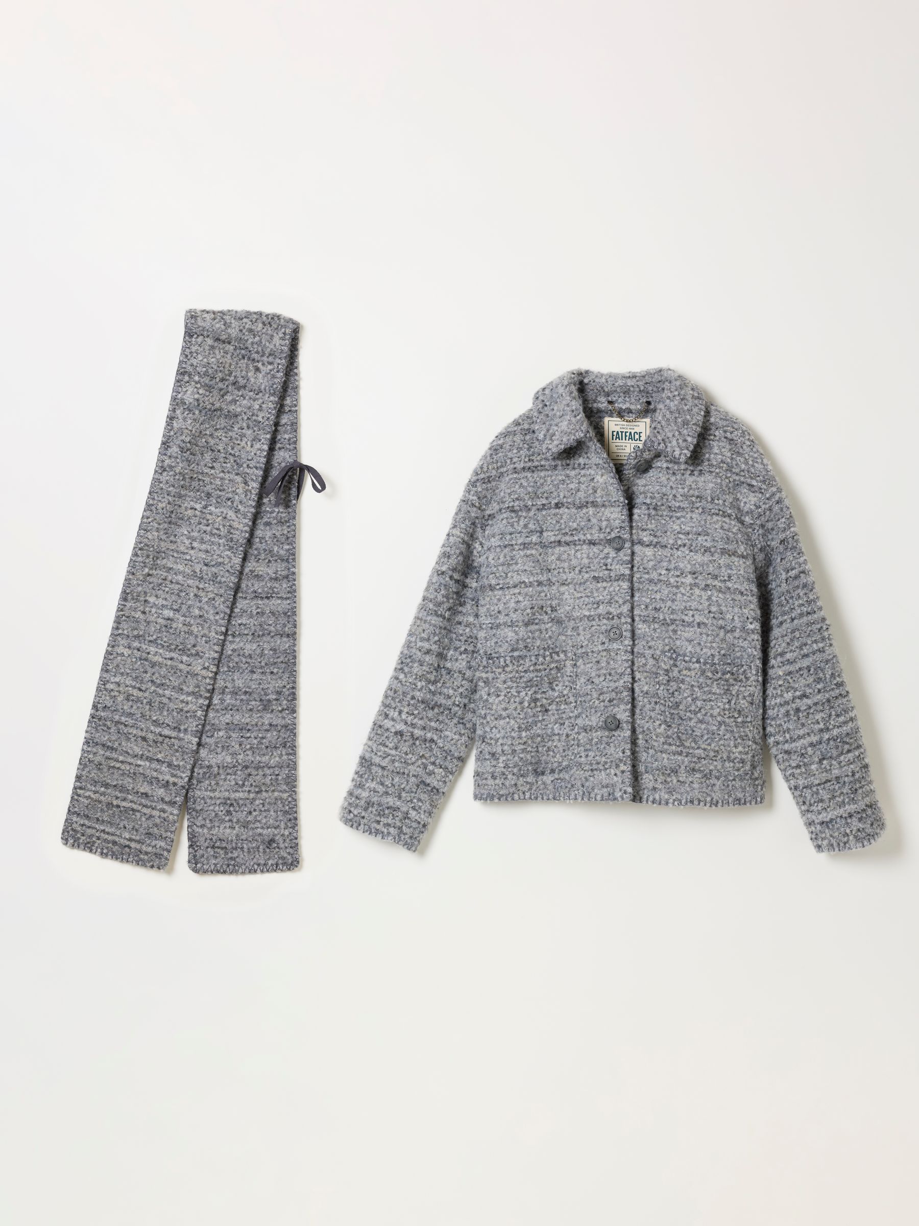 FAYE Grey Boucle Short Jacket - Image 9 of 9