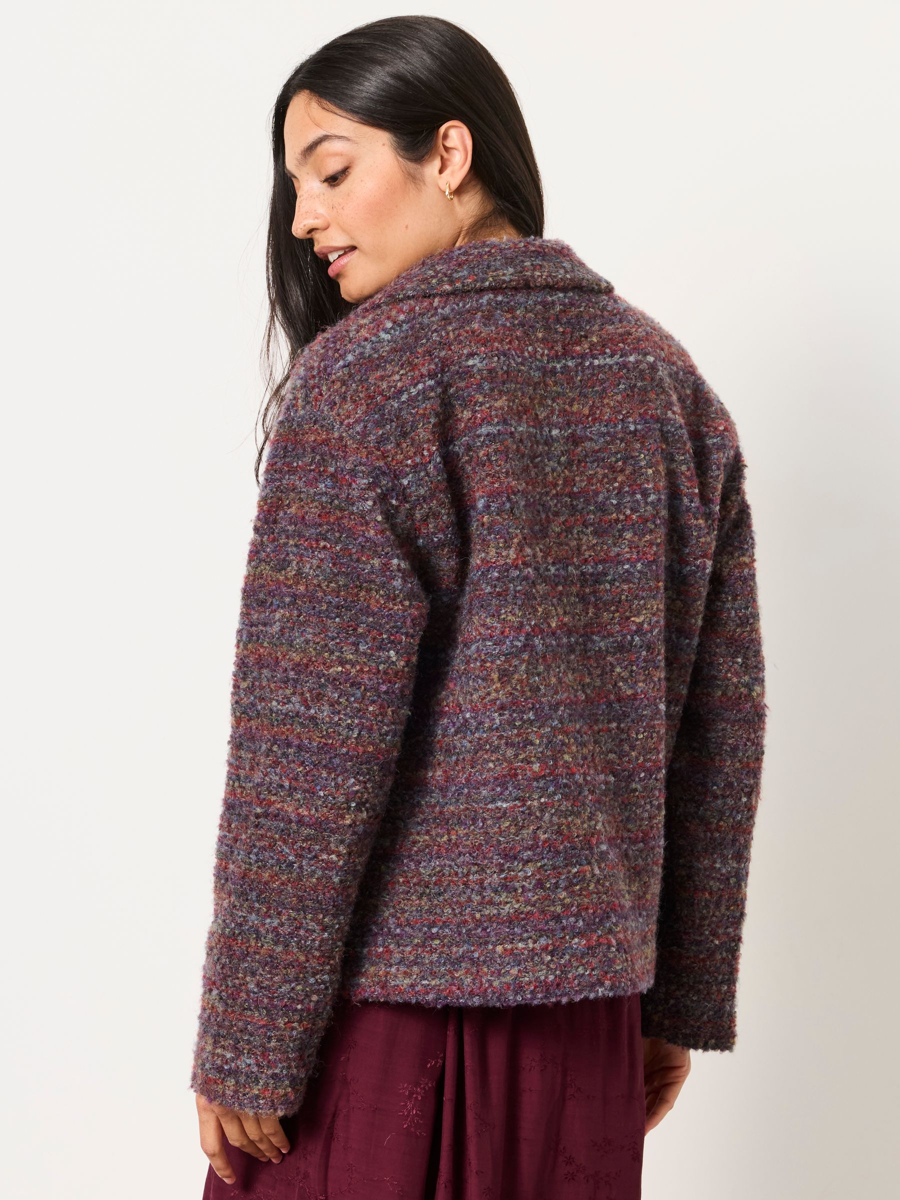 FAYE SPACE DYE Plum Purple Short Jacket - Image 2 of 6
