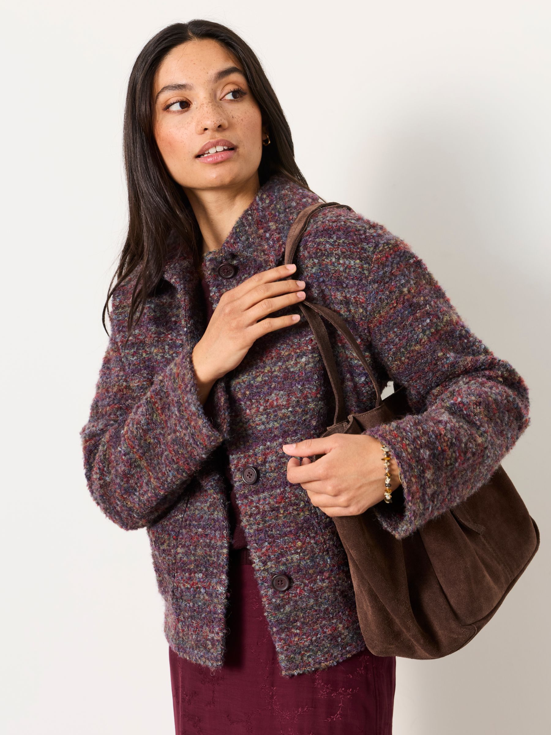 FAYE SPACE DYE Plum Purple Short Jacket - Image 3 of 6