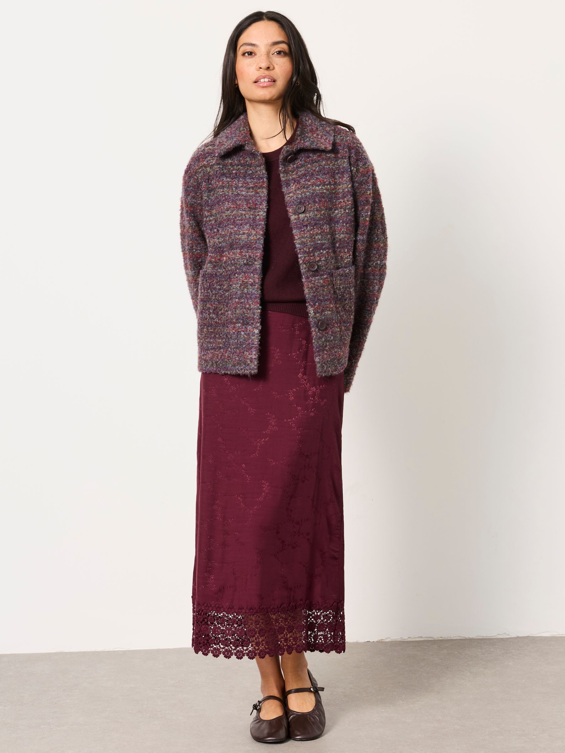 FAYE SPACE DYE Plum Purple Short Jacket - Image 4 of 6