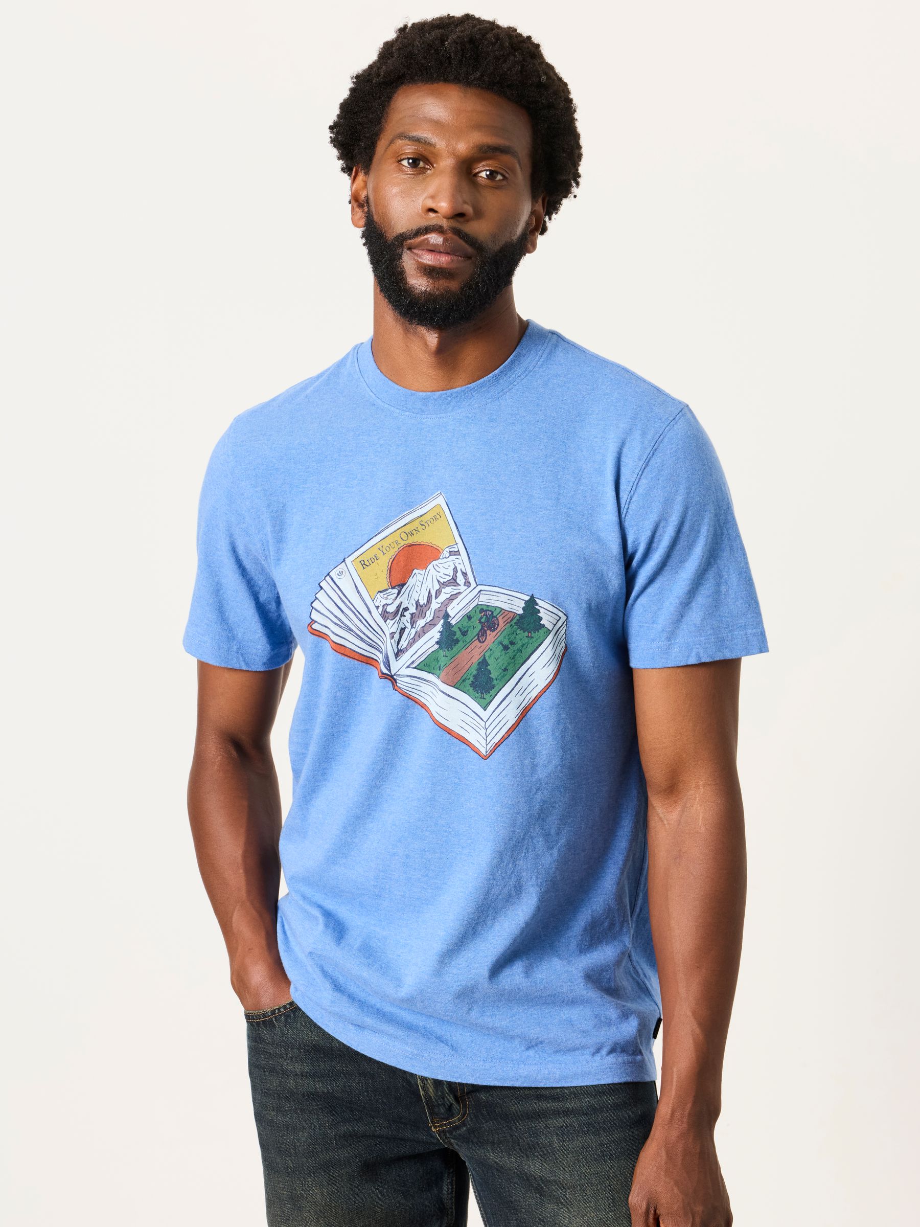 Chambray Blue Book Bike Graphic T-Shirt - Image 1 of 6