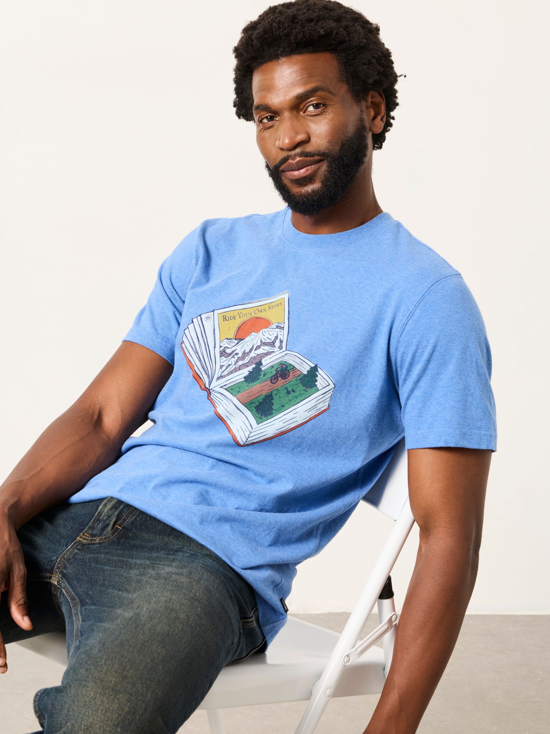Chambray Blue Book Bike Graphic T-Shirt - Image 3 of 6