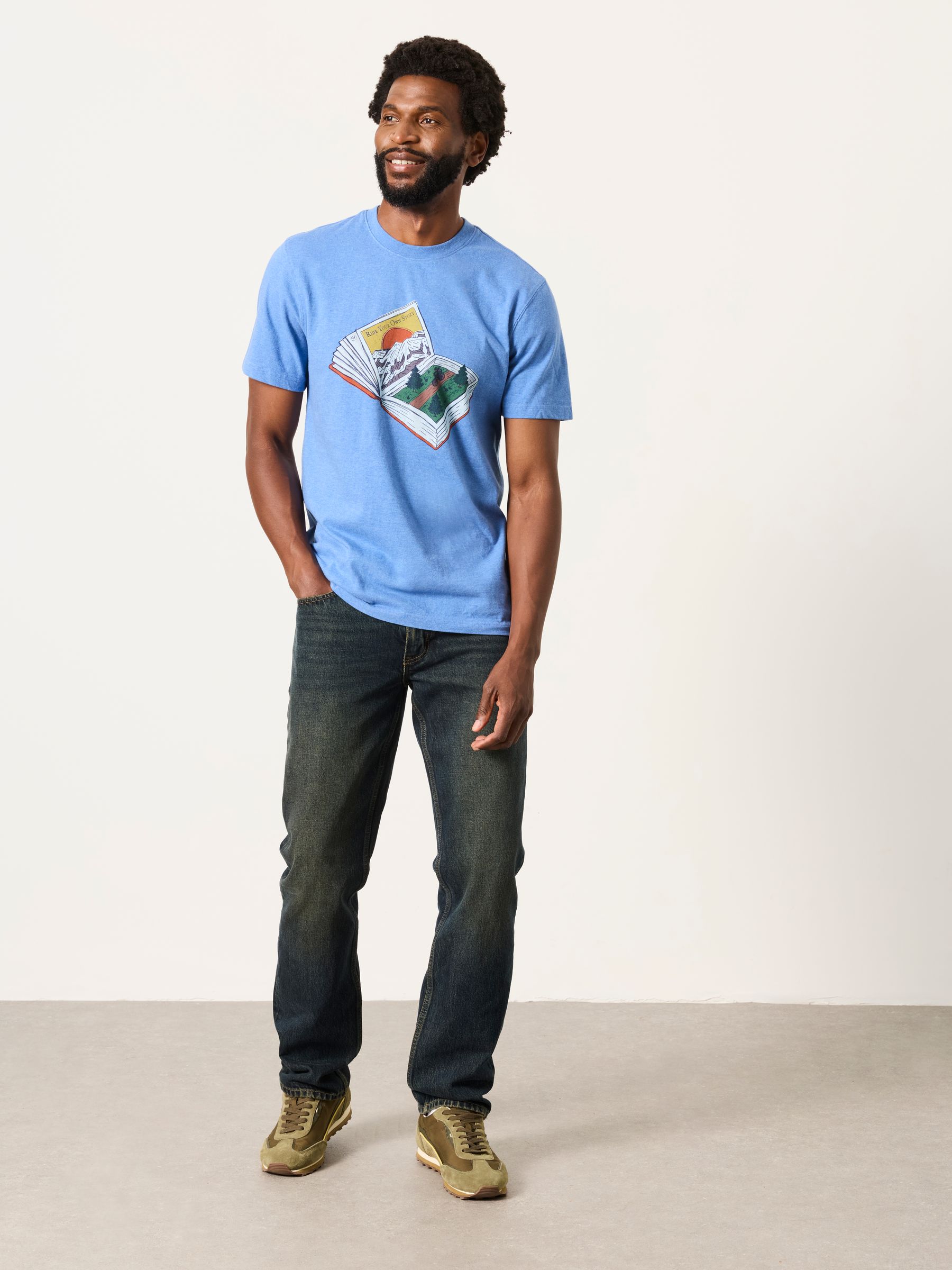 Chambray Blue Book Bike Graphic T-Shirt - Image 4 of 6