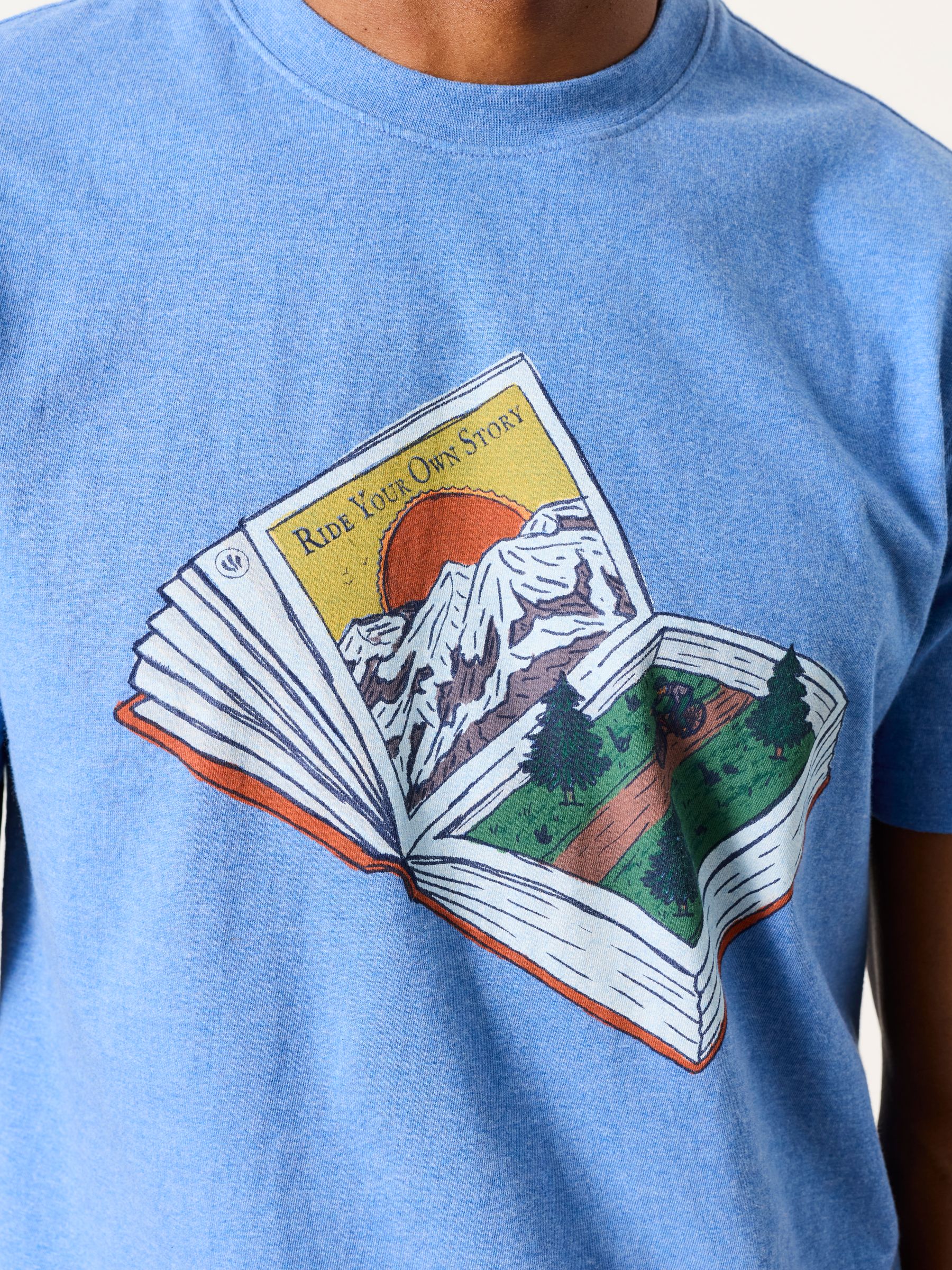 Chambray Blue Book Bike Graphic T-Shirt - Image 5 of 6