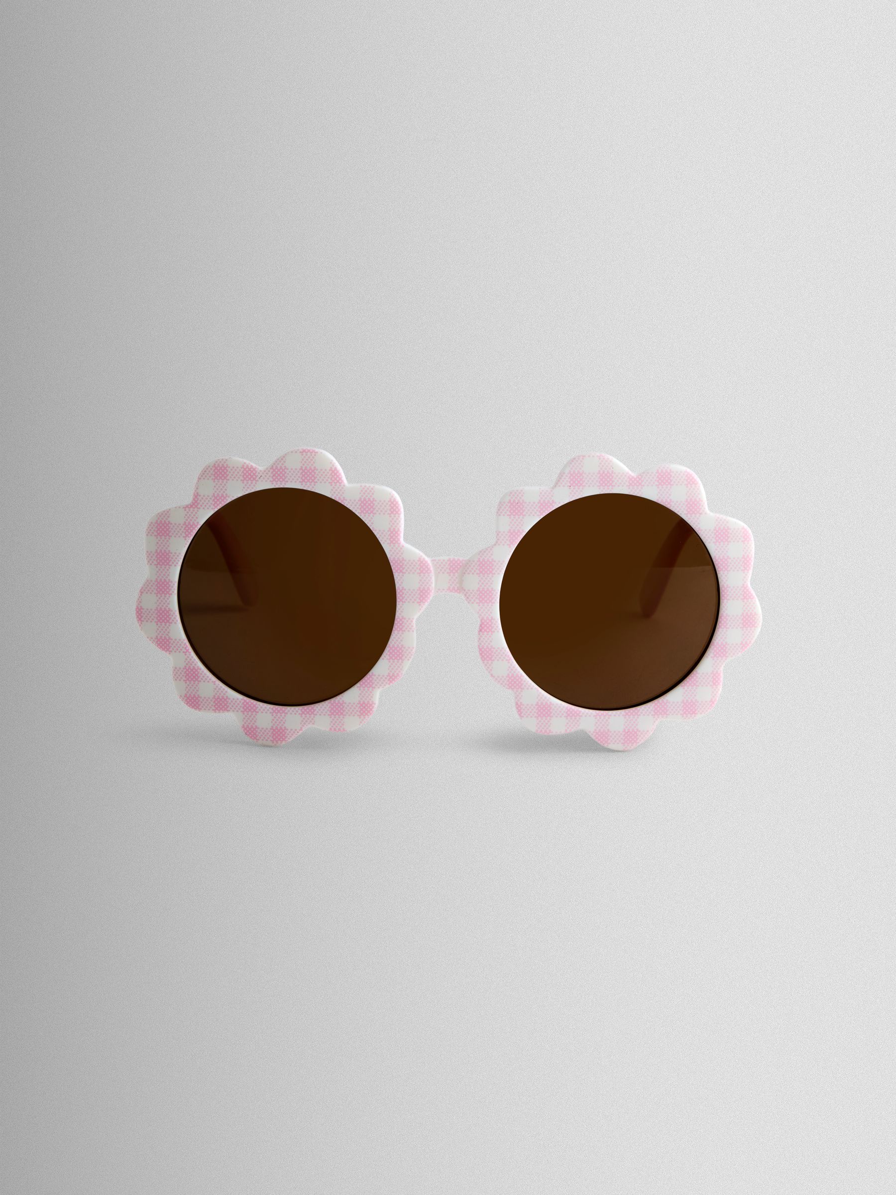 Pink Gingham Flower Sunglasses - Image 1 of 3